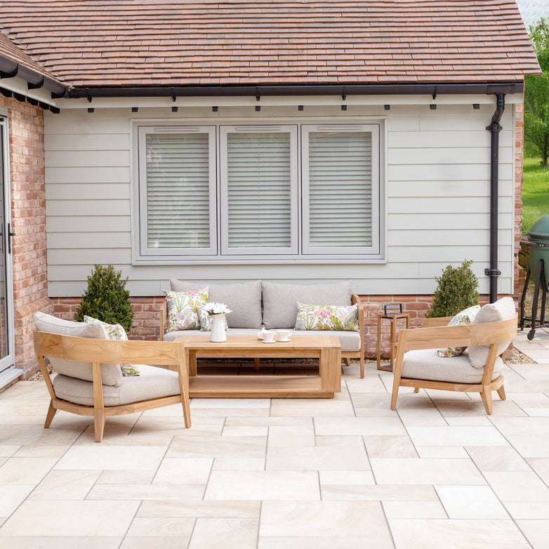 Enna 3 Seat Sofa Set with Coffee Table in Fawn