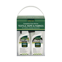 FREE - Golden Care Fabrics & Upholstery Care Kit includes everything you need for complete care of outdoor furniture, textile, rope, and fabrics: fabric cleaner and textile protector bottles packaged in a cardboard box.
