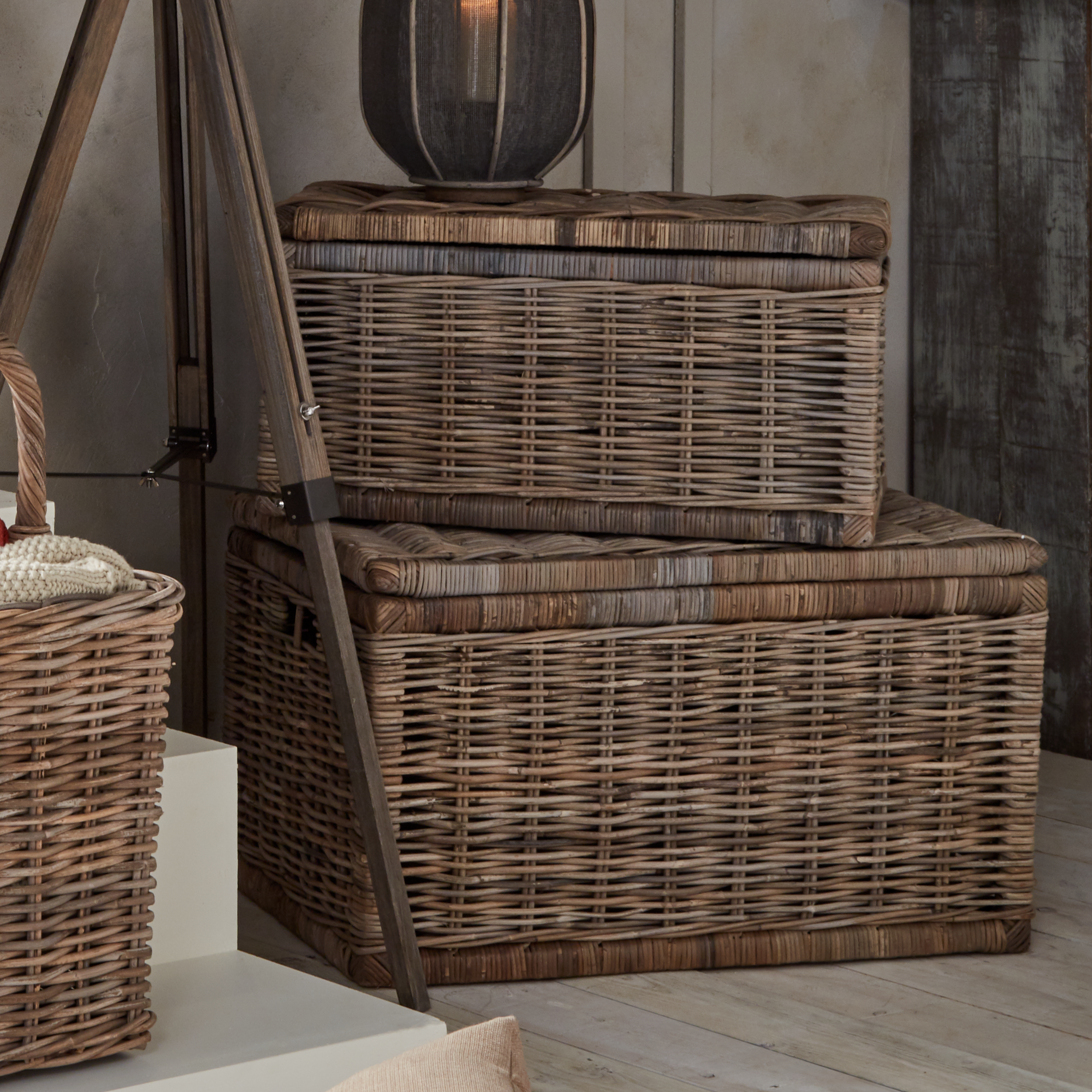 Bali Grey Kubu Set of 2 Rectangular Chests