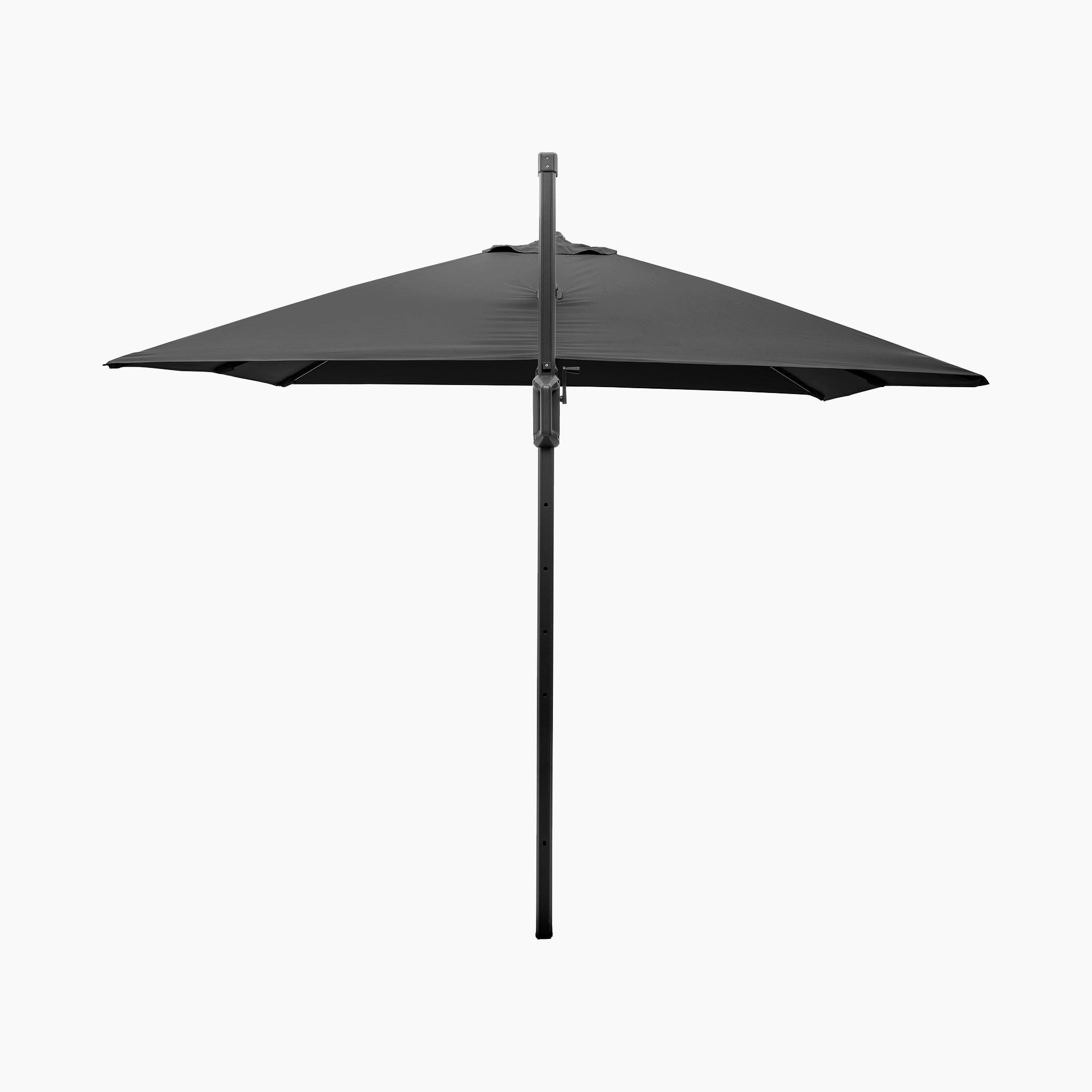 Glow Challenger T2 3m Square Cantilever Parasol in Anthracite, fully opened and displayed against a plain white background.