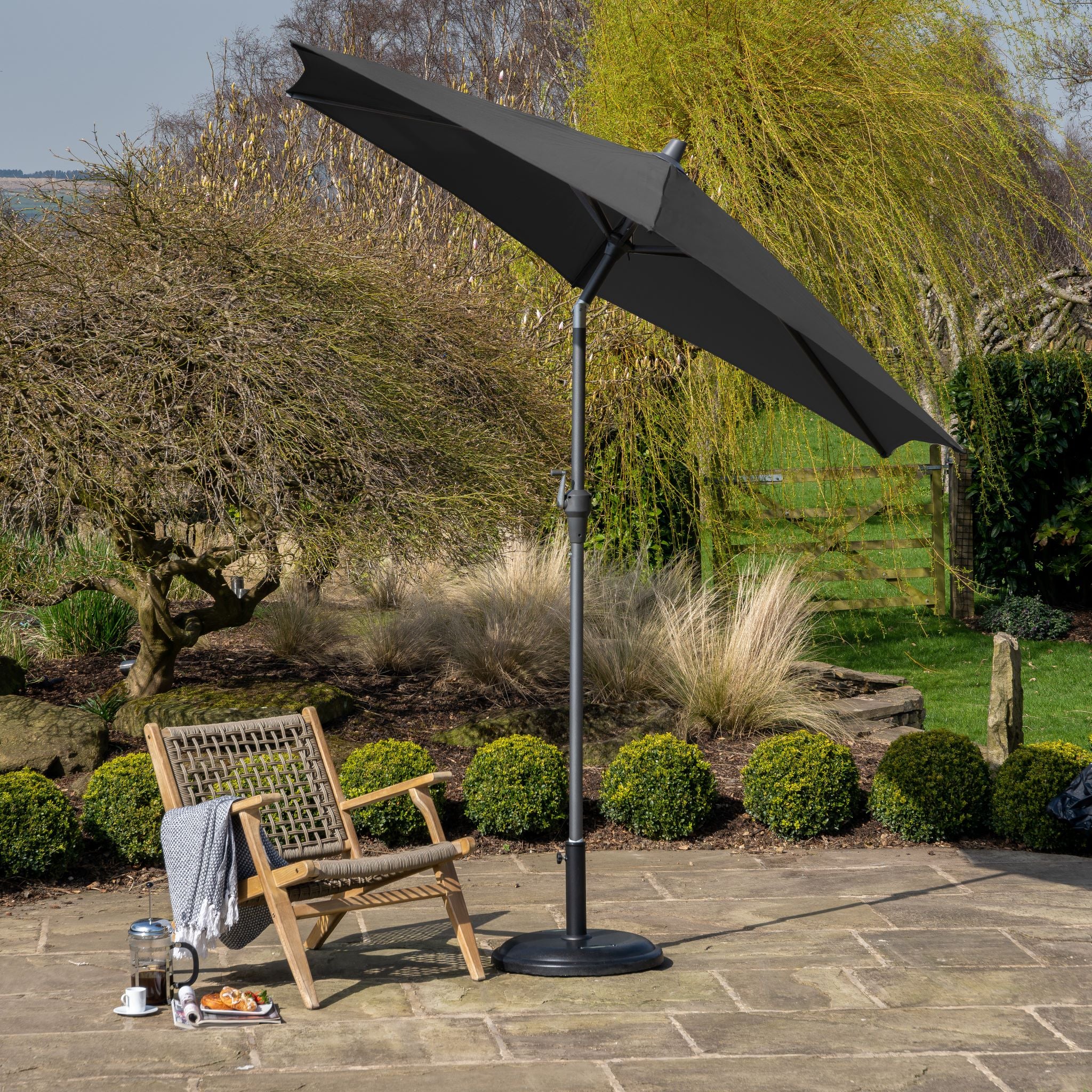 Riva 2.5m Round Anthracite Parasol