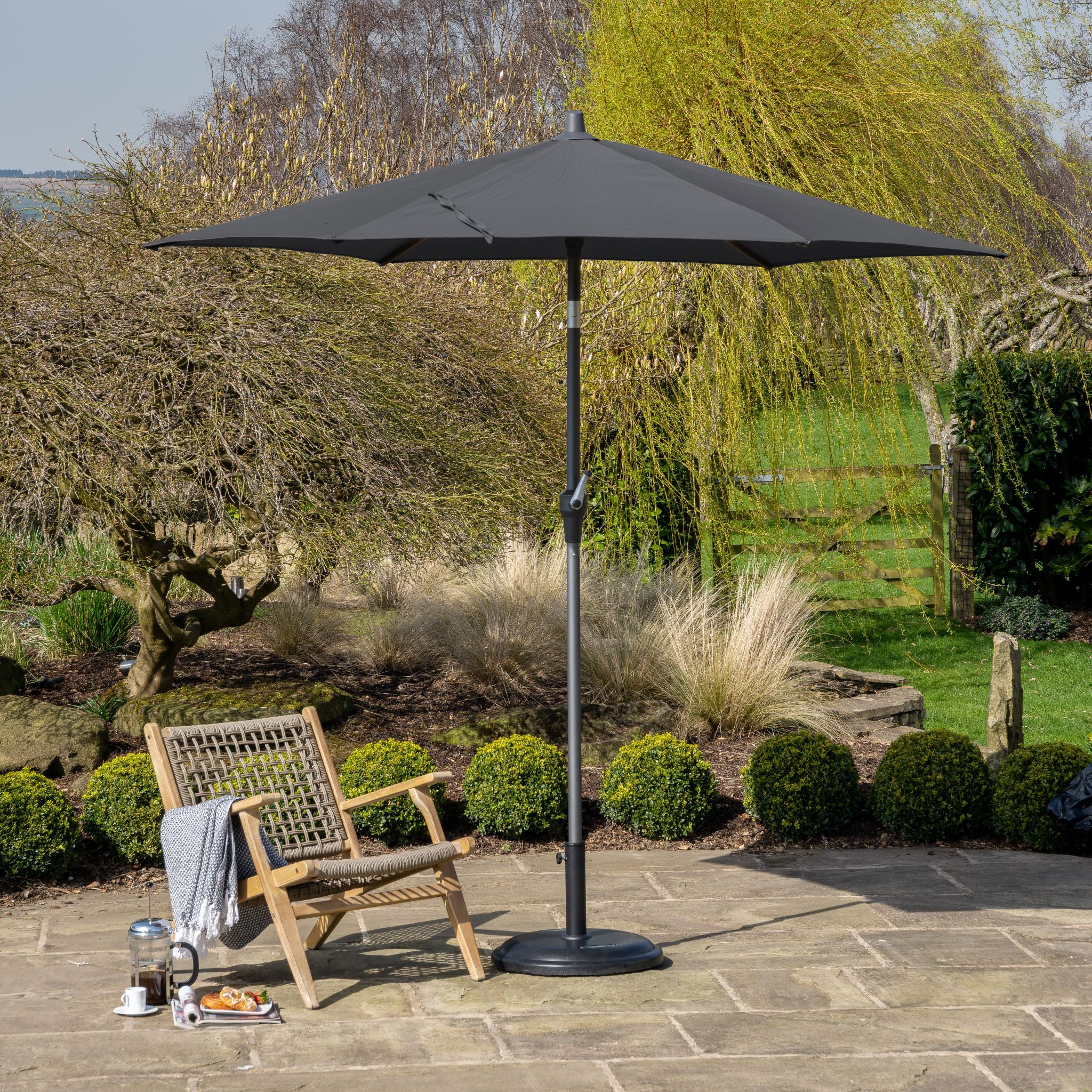 Riva 2.5m Round Anthracite Parasol