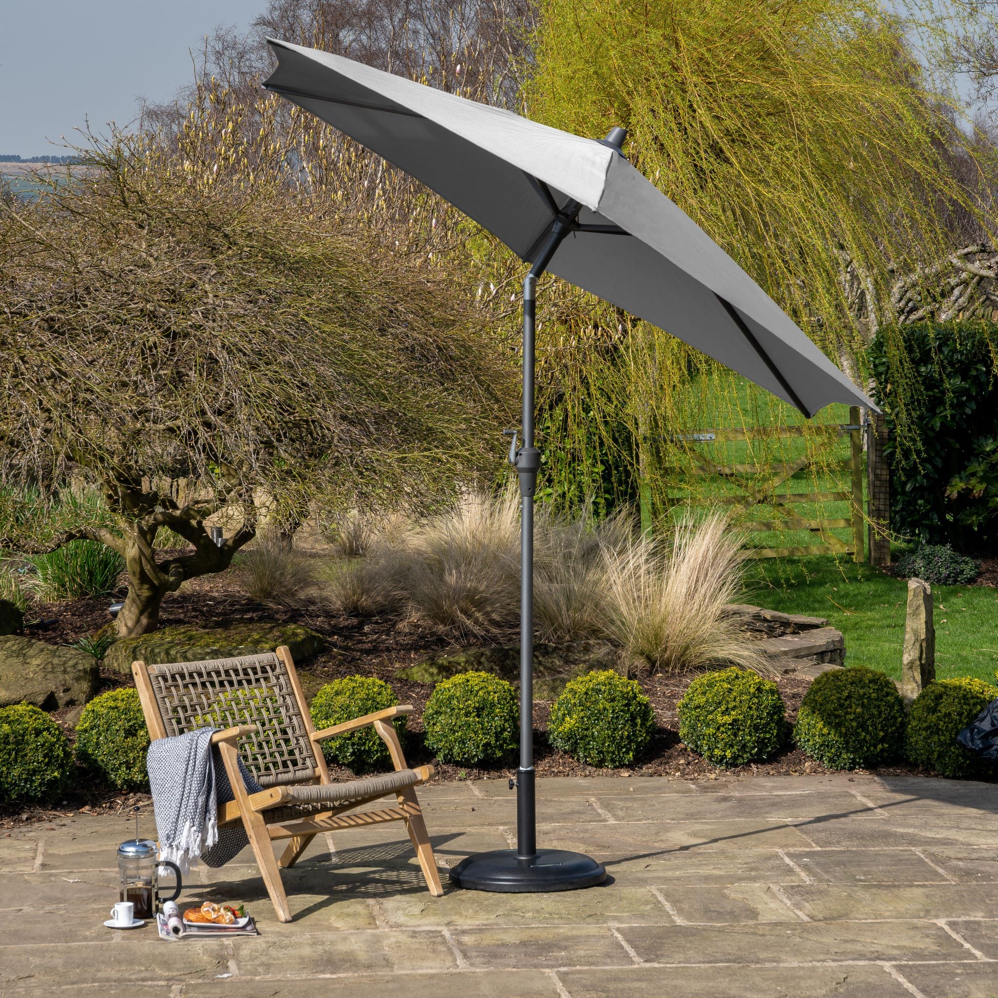 Riva 2.5m Round Grey Parasol