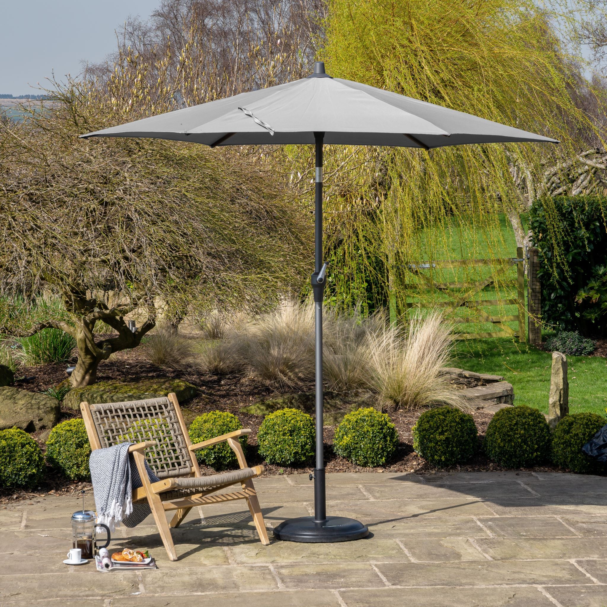 Riva 2.5m Round Grey Parasol