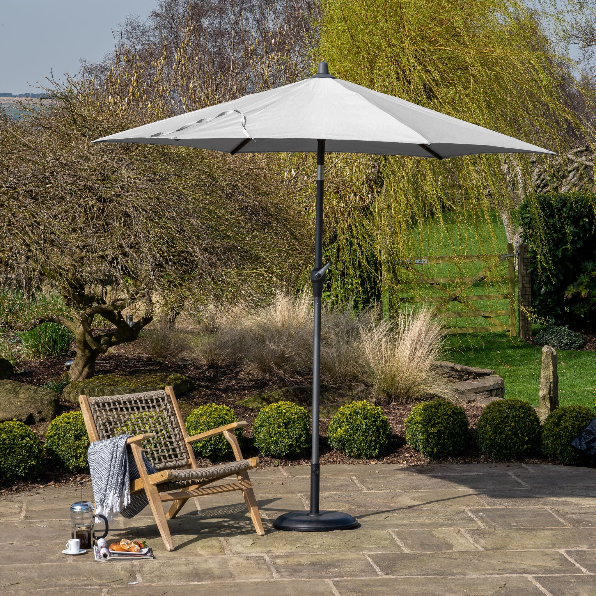 Riva 3m Round Grey Parasol