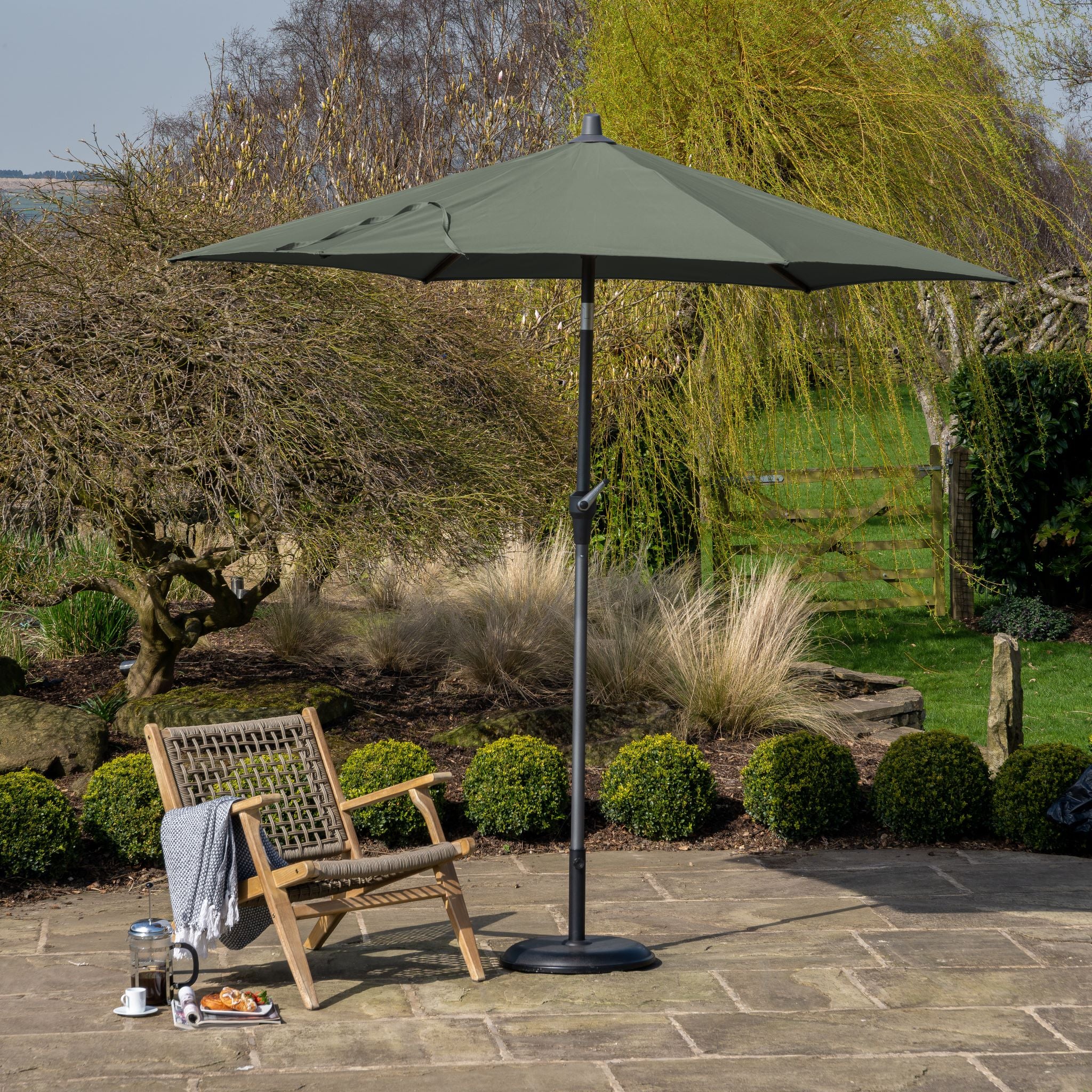 Riva 3m Round Green Parasol