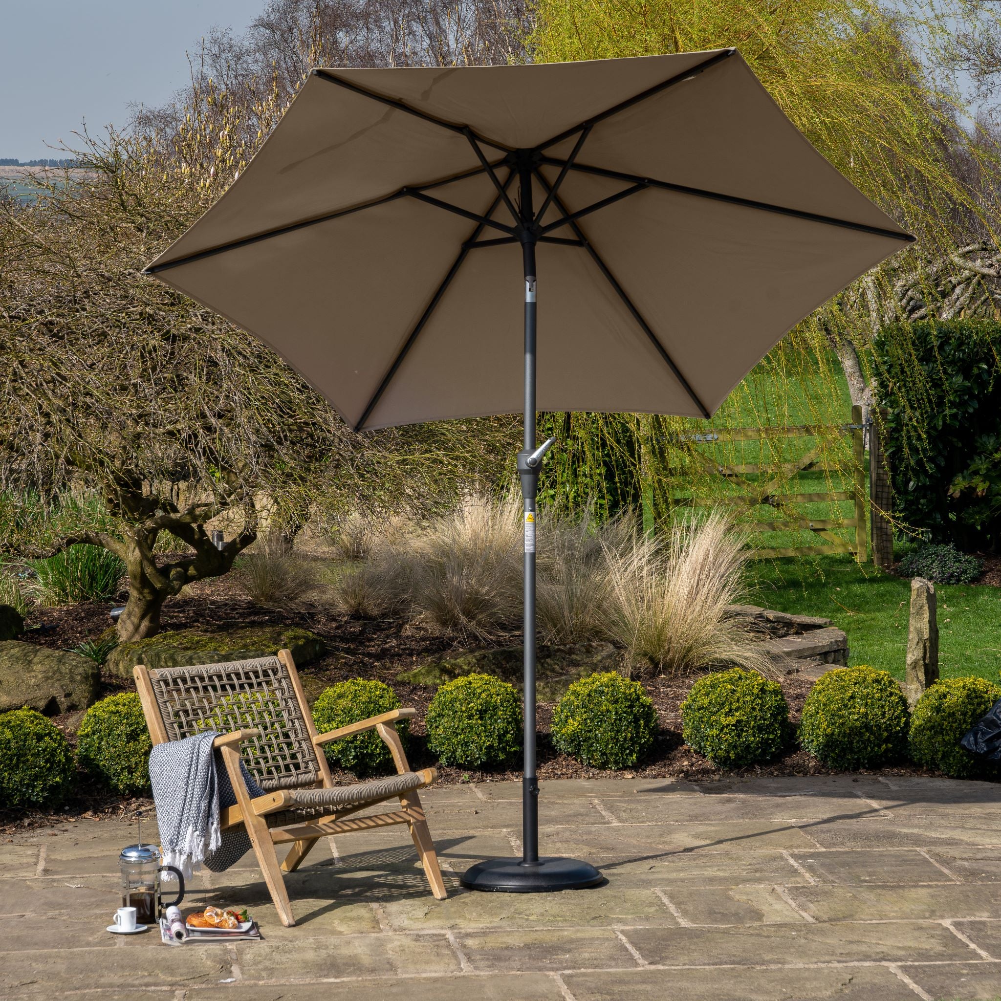 Riva 3m Round Taupe Parasol