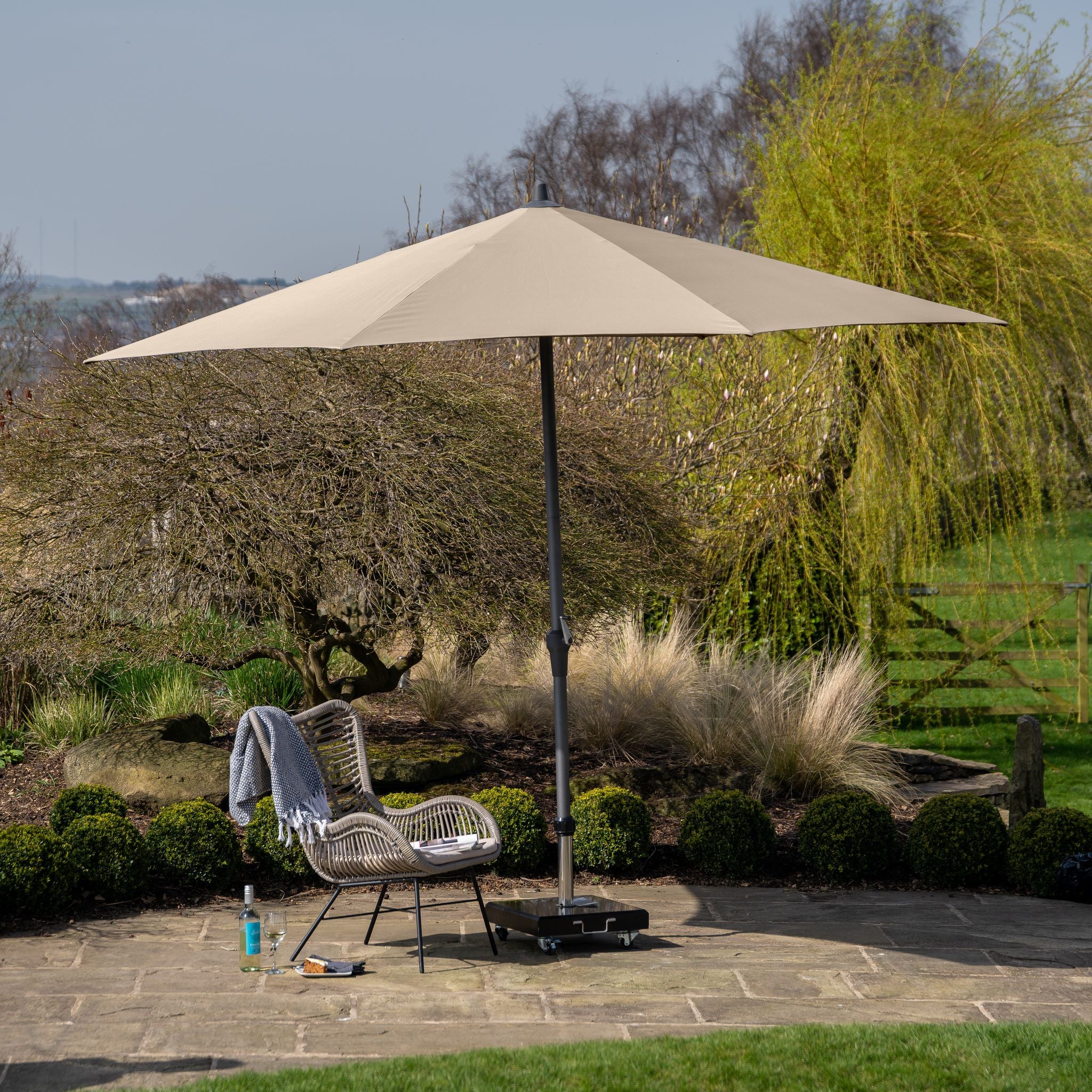 Riva 3.5m Round Taupe Parasol