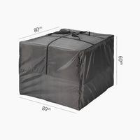 The AeroCover Cushion Bag, sized 80 x 80 x 60 cm, features handles and is perfect for storing outdoor cushions or covering garden furniture; shown on a white background.