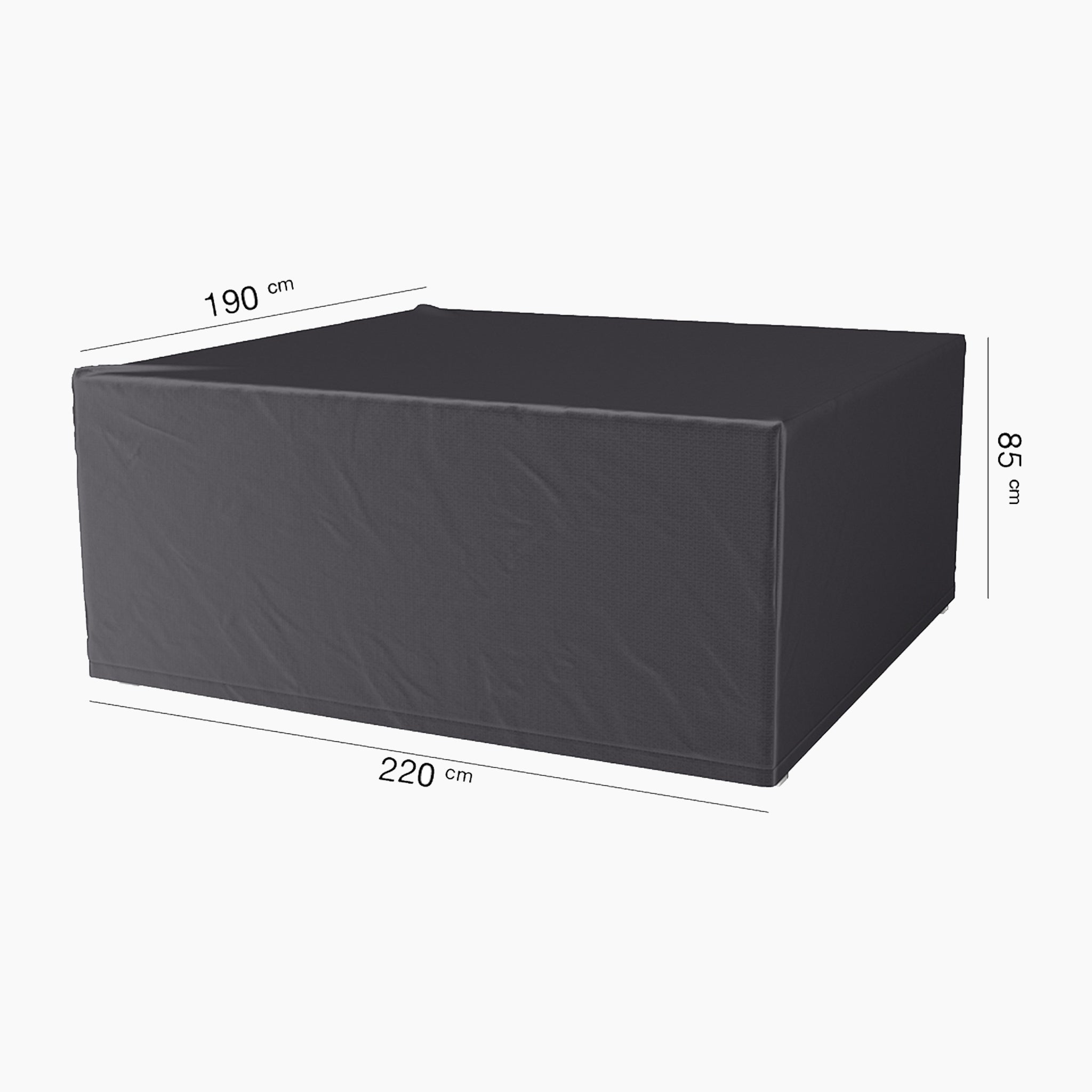 The AeroCover - Garden Set Oblong Cover 220x190x85cm high serves as an ideal water-resistant cover, providing UV protection for your outdoor furniture.