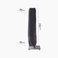 AeroCover Free Arm Parasol Cover, black and water-resistant, fits parasols up to 292 cm high and 60/65 cm wide; designed for use with wheeled bases.
