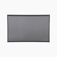 The Abierto 3m Electric Blind is a flat, rectangular projector screen with a black border, shown on a plain white background.