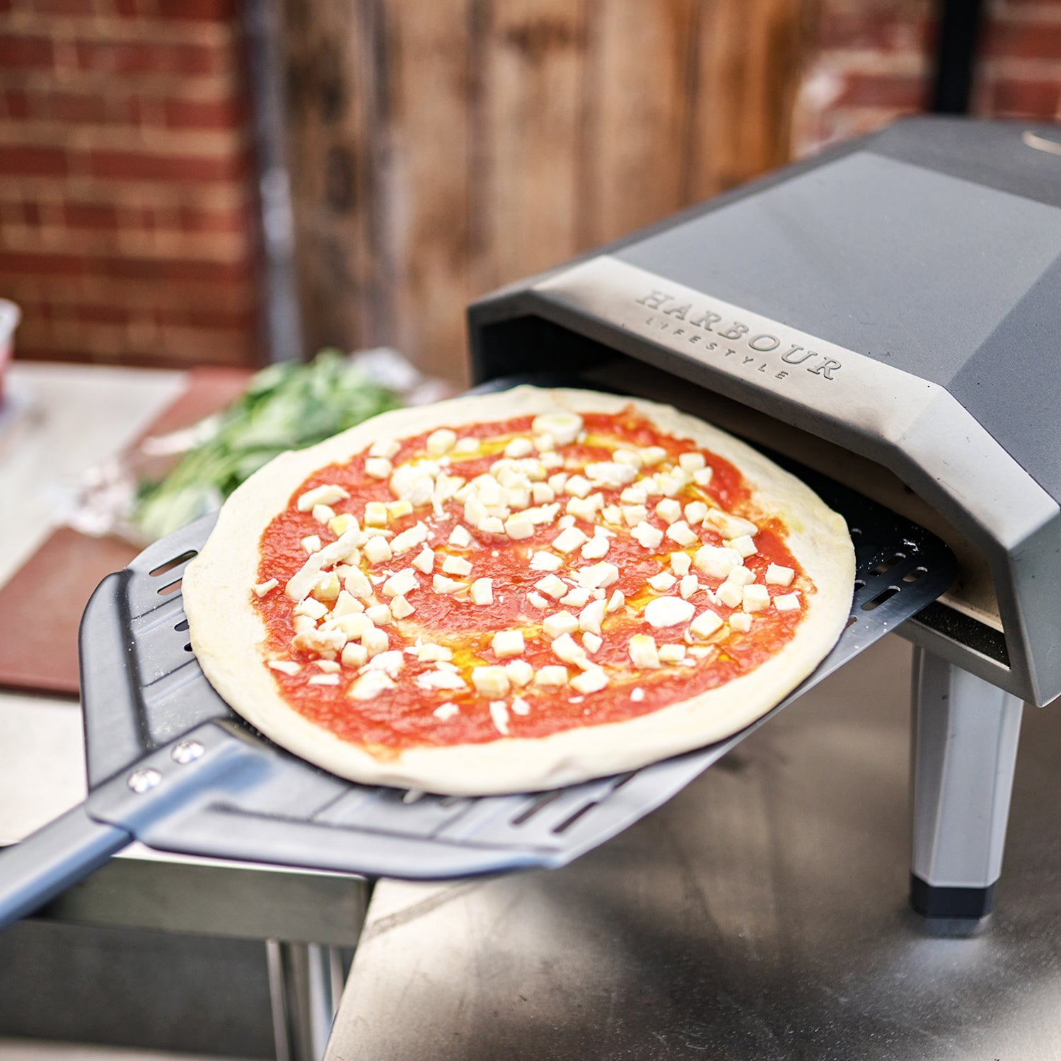 Juno 12" Pizza Oven Bundle with Gas Burner, Stainless Steel Pizza Peel and Cover