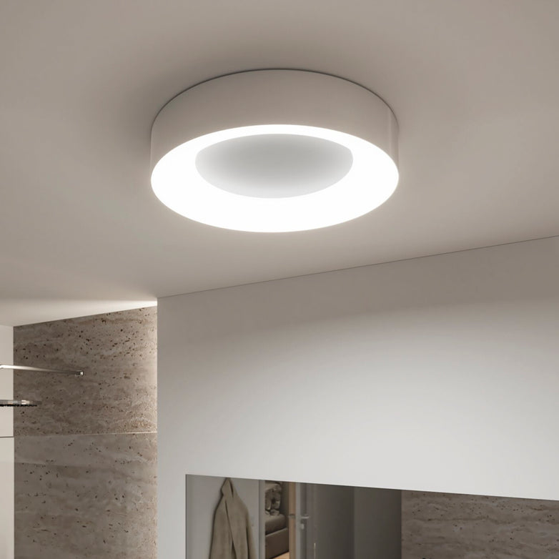 Paulmann's Casca 25W LED Ceiling Light in Matt Aluminium offers bright illumination for minimalist spaces, with adjustable light color to create a personalized ambiance.