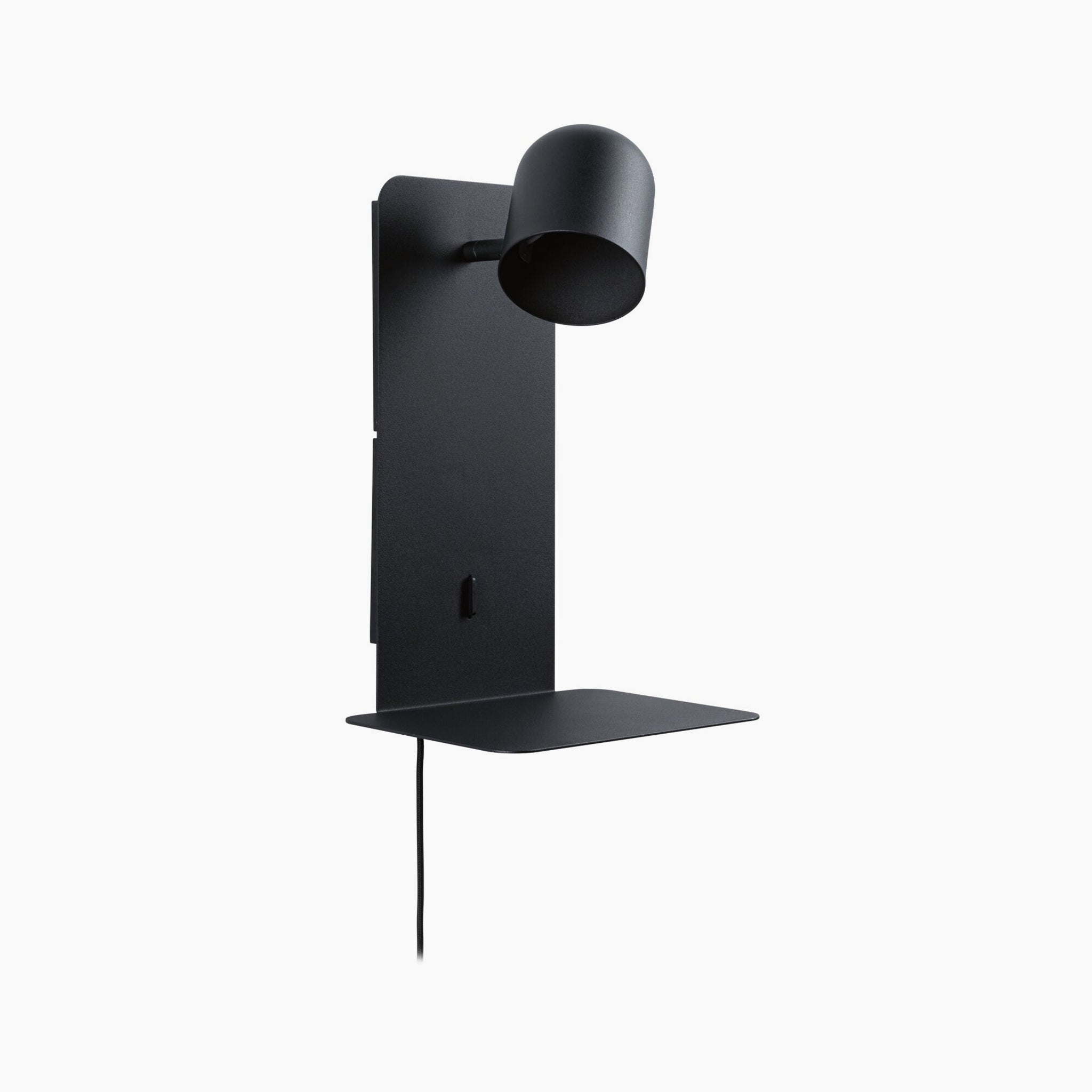 The Paulmann - Malena 5W Wall Light in Black Matt offers a modern and minimalist design, featuring an integrated shelf and cord. Ideal for use as a reading lamp, it conveniently includes a USB Type-C charging port to keep your devices powered as you relax.