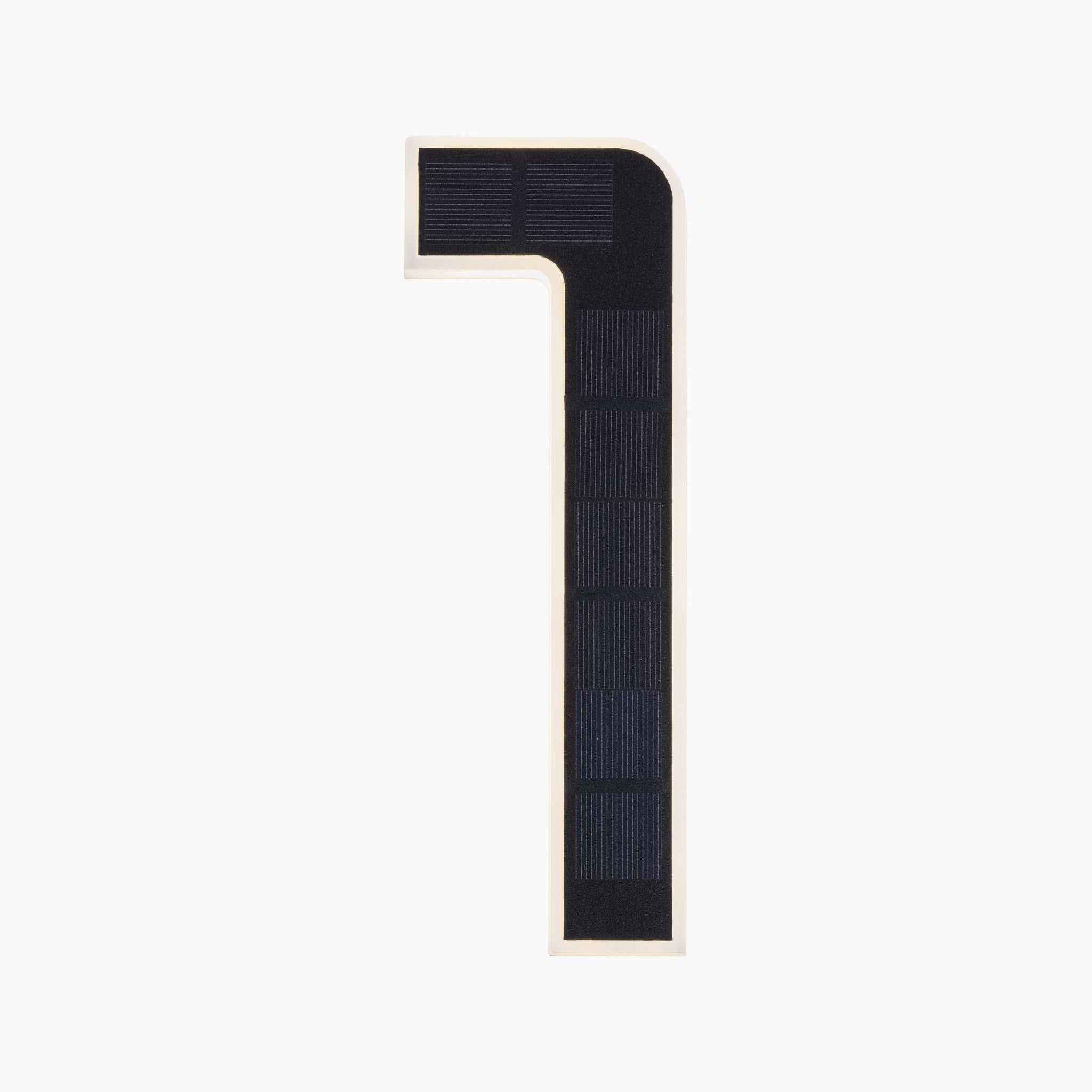 The Paulmann Outdoor Solar House Number features an illuminated number one design on a white background, with black and white styling. It includes a replaceable battery and uses a 0.2W LED.