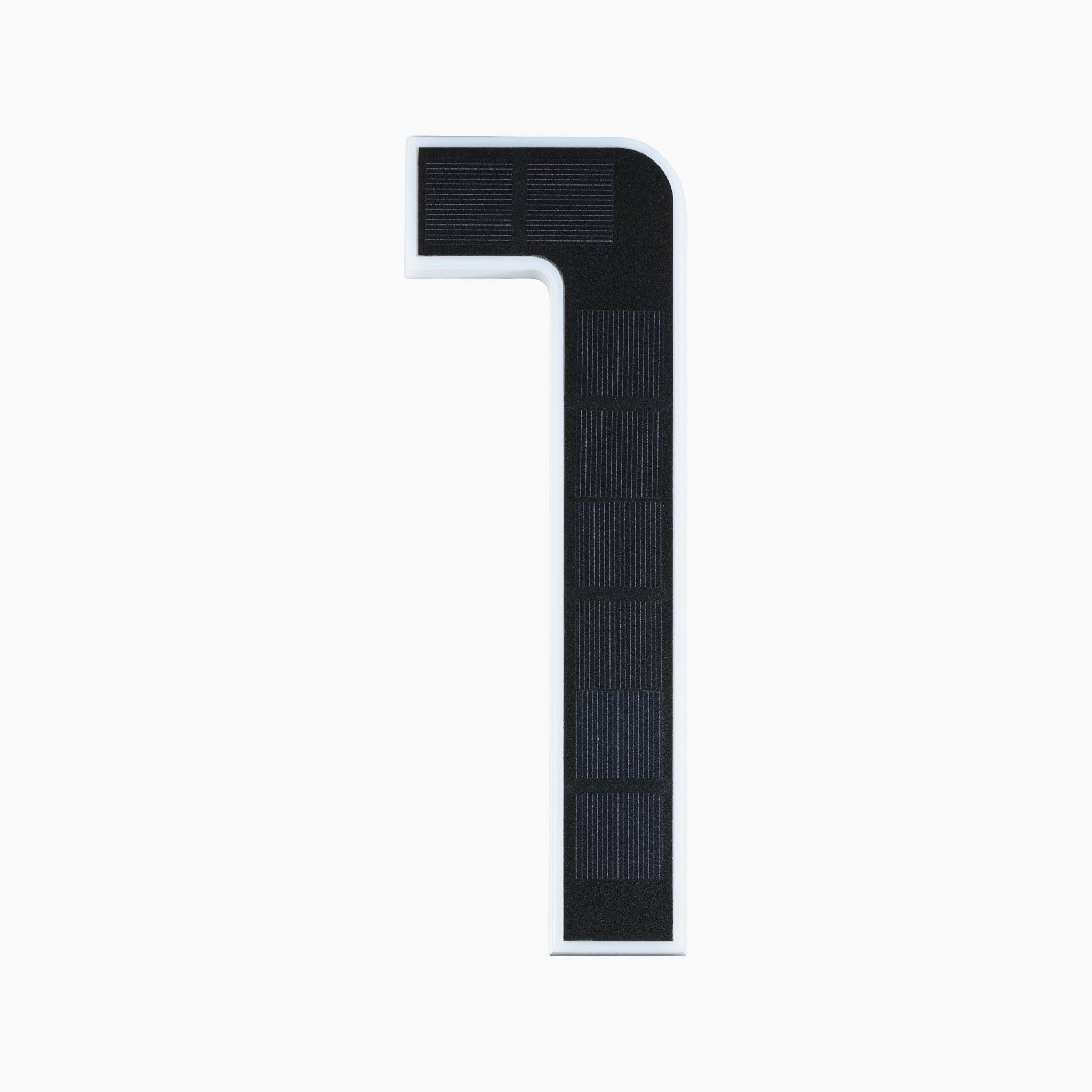 The Paulmann Outdoor Solar House Number 1, featuring a 0.2W LED with a replaceable battery, showcases a minimalist design for vertical placement, all highlighted against a pristine white background.