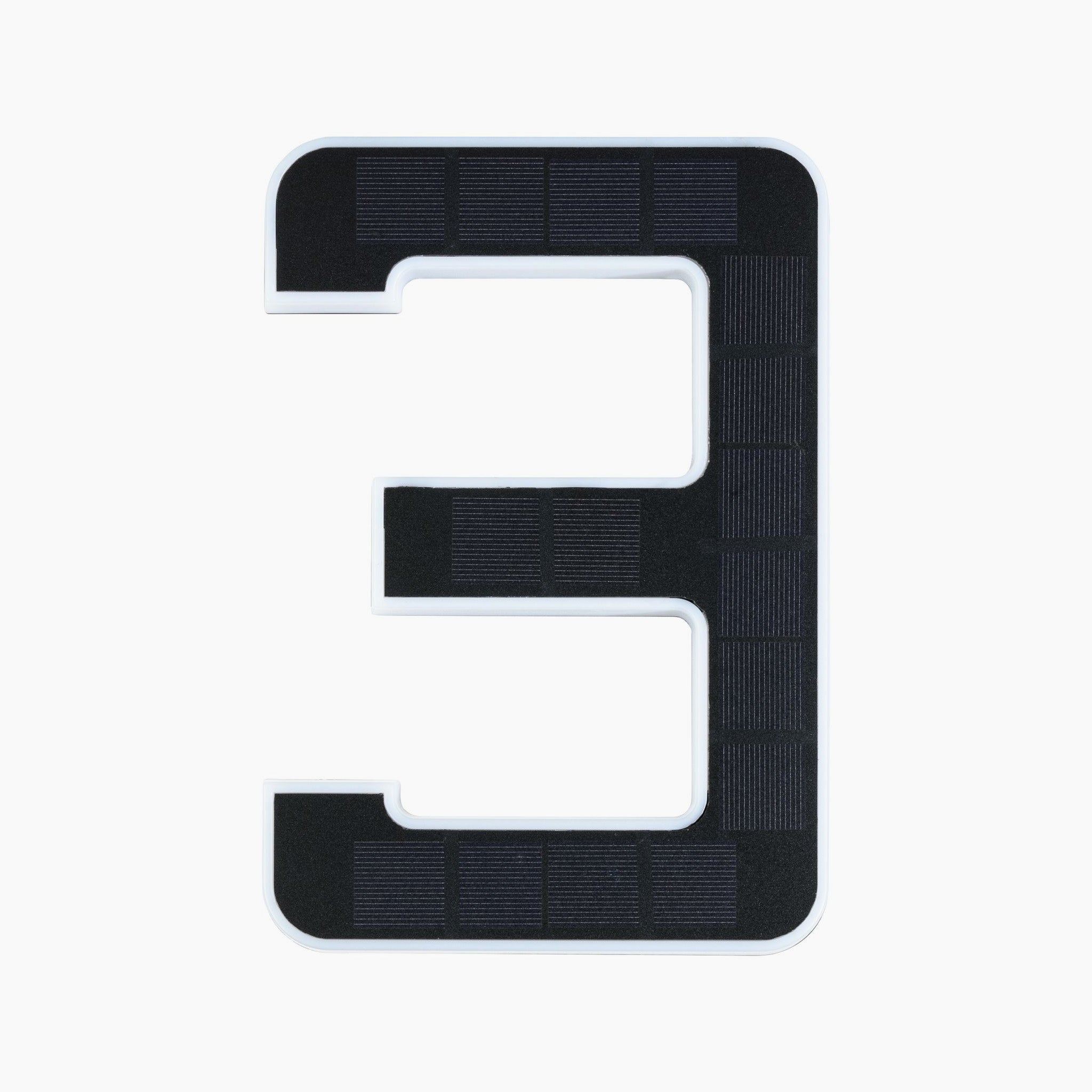 The Outdoor Solar House Number 3 LED by Paulmann, featuring a bold black design with a white outline and an easily replaceable battery, serves as the ideal solar-powered luminaire for house numbers.