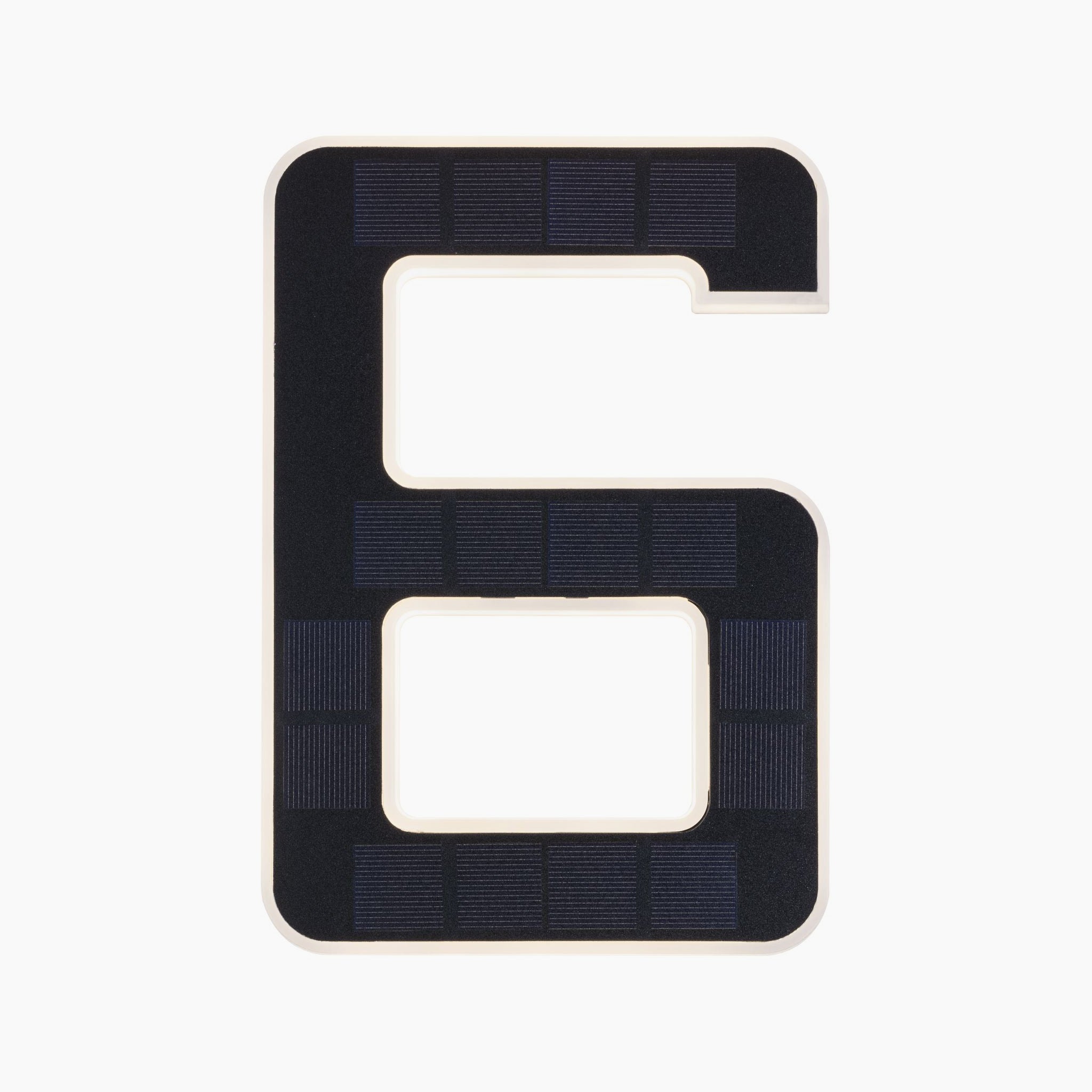 The "Paulmann - Outdoor Solar House Number 6 LED 0.2W with Replaceable Battery in Black" features a decorative design with black solar panels against a white background.
