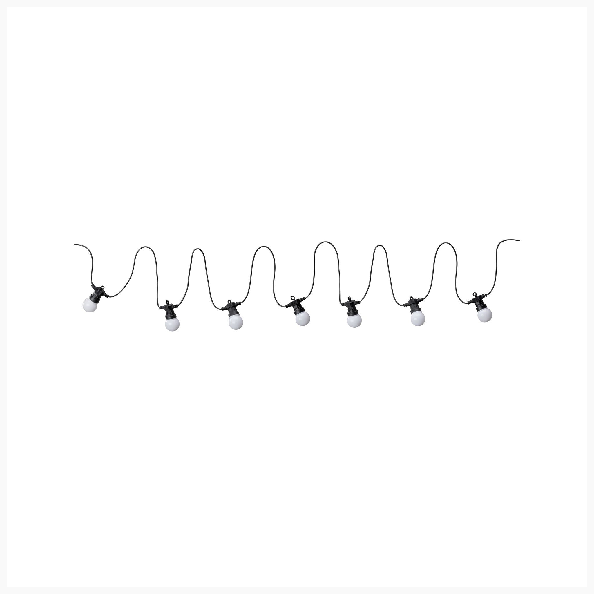 Anthracite Plug & Shine Outdoor 1.5W LED Fairy Lights by Paulmann cast a warm white glow, ideal for outdoor settings, against a plain white background.