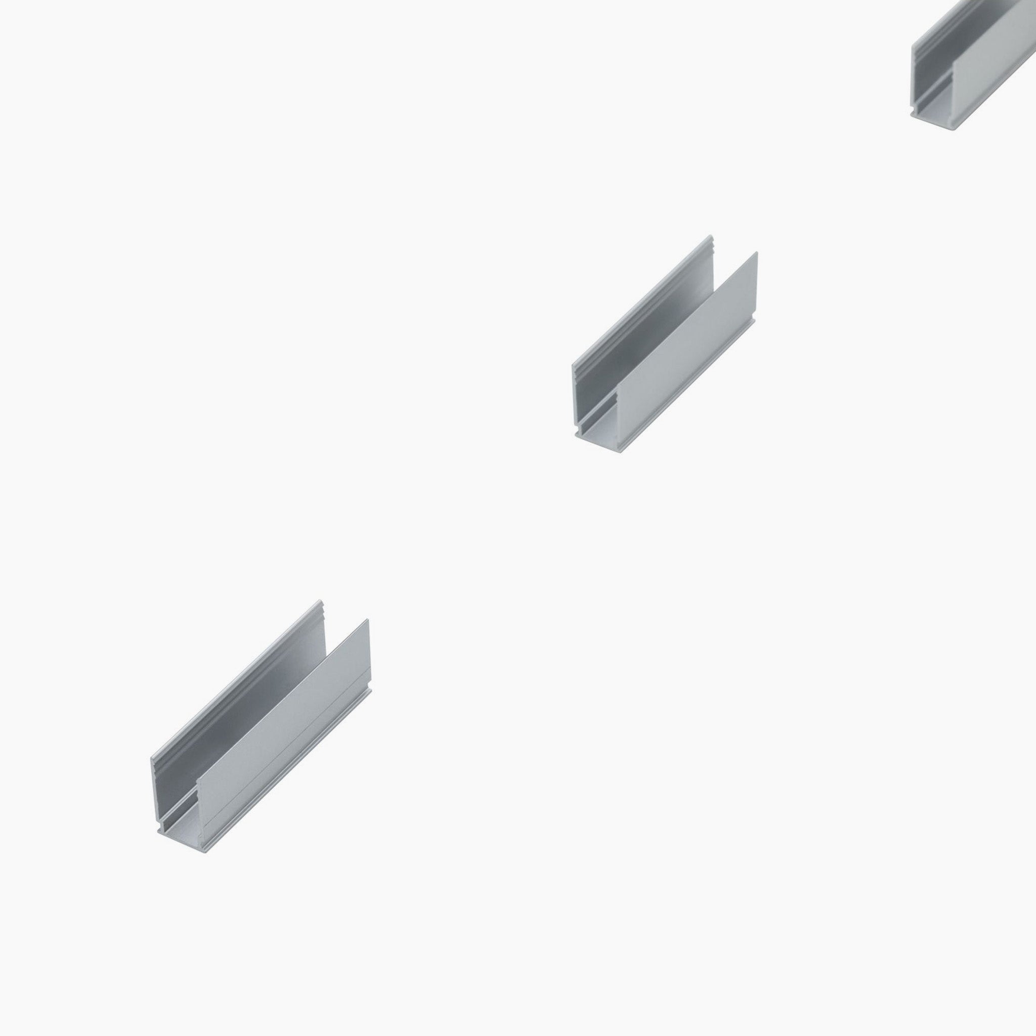 Highlighted by a white background, the three diagonal metal C-channels are designed to accommodate LED strips with precision. These are perfect for Plug & Shine setups and can be effortlessly matched with Paulmann's Plug & Shine Outdoor LED Strip Light Clips (Pack of 6) for a sleek finish.