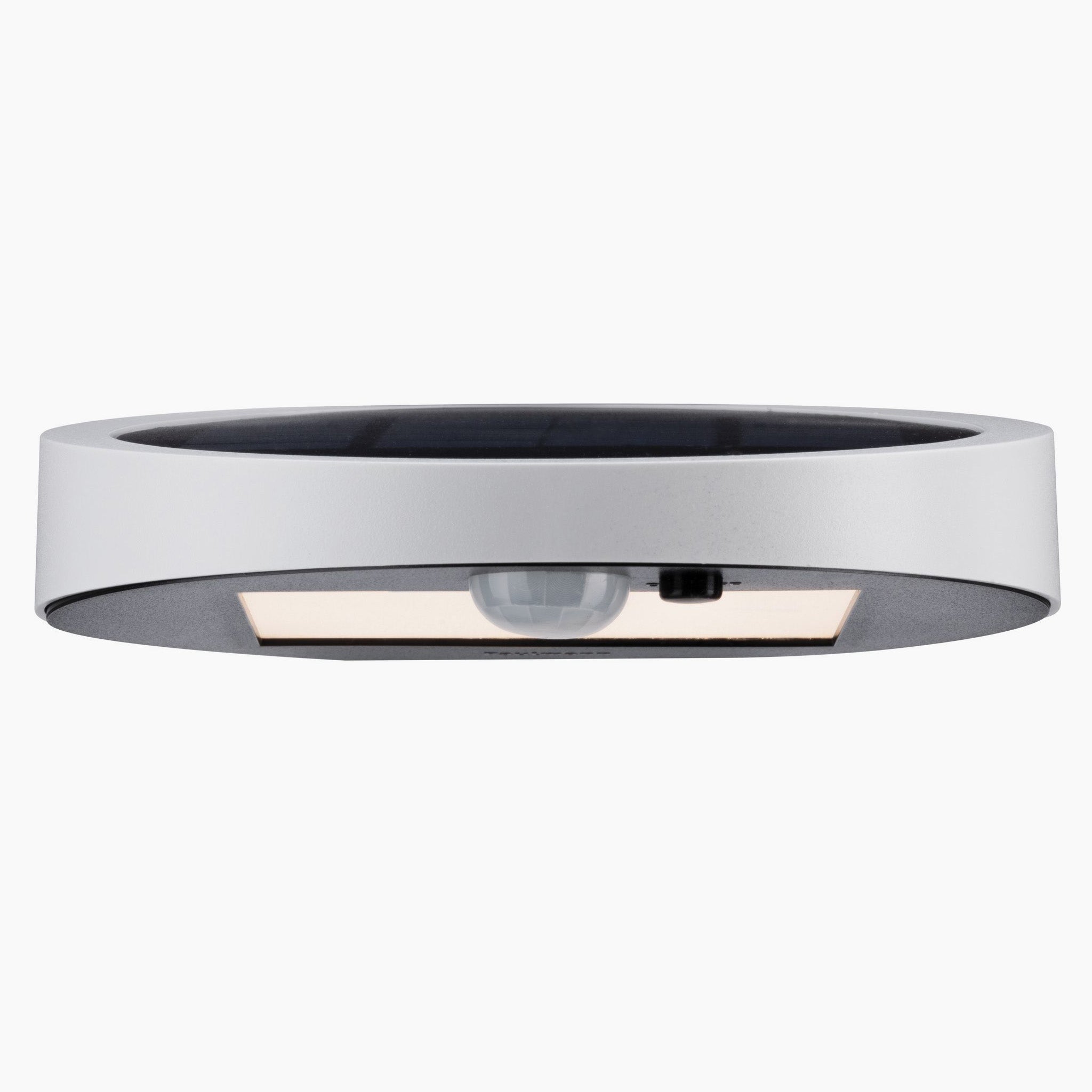Transform your space with the Paulmann Outdoor Ryse 1.2W LED Solar Wall Light in White, designed with a motion sensor and sleek finish for a touch of modern elegance.
