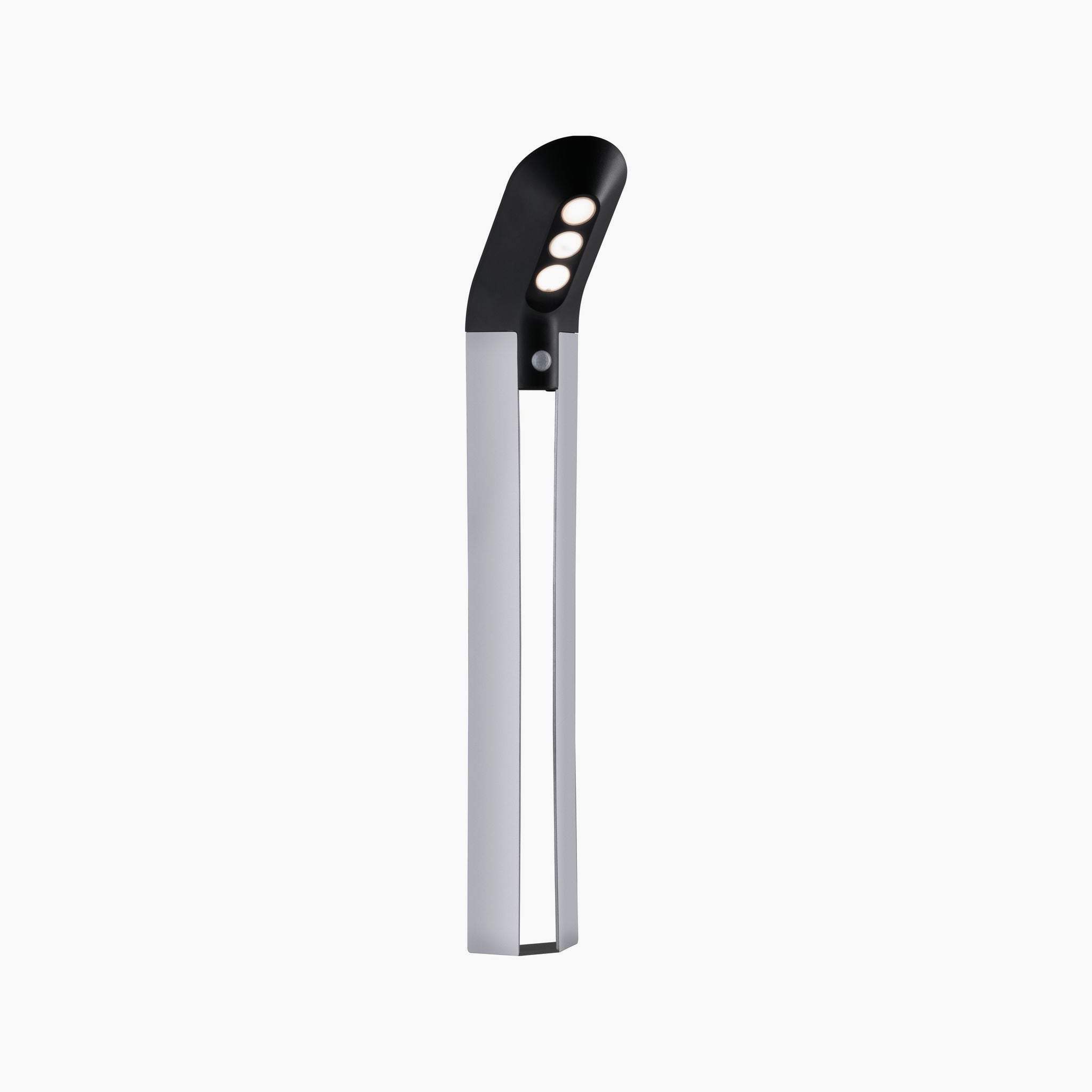 Experience the sleek aesthetics and innovative solar technology of the Paulmann - Outdoor Soley 1.22W LED Bollard Lighting with Motion Detection in Anthracite, featuring a modern minimalist design and three spotlight bulbs to illuminate any space effortlessly.