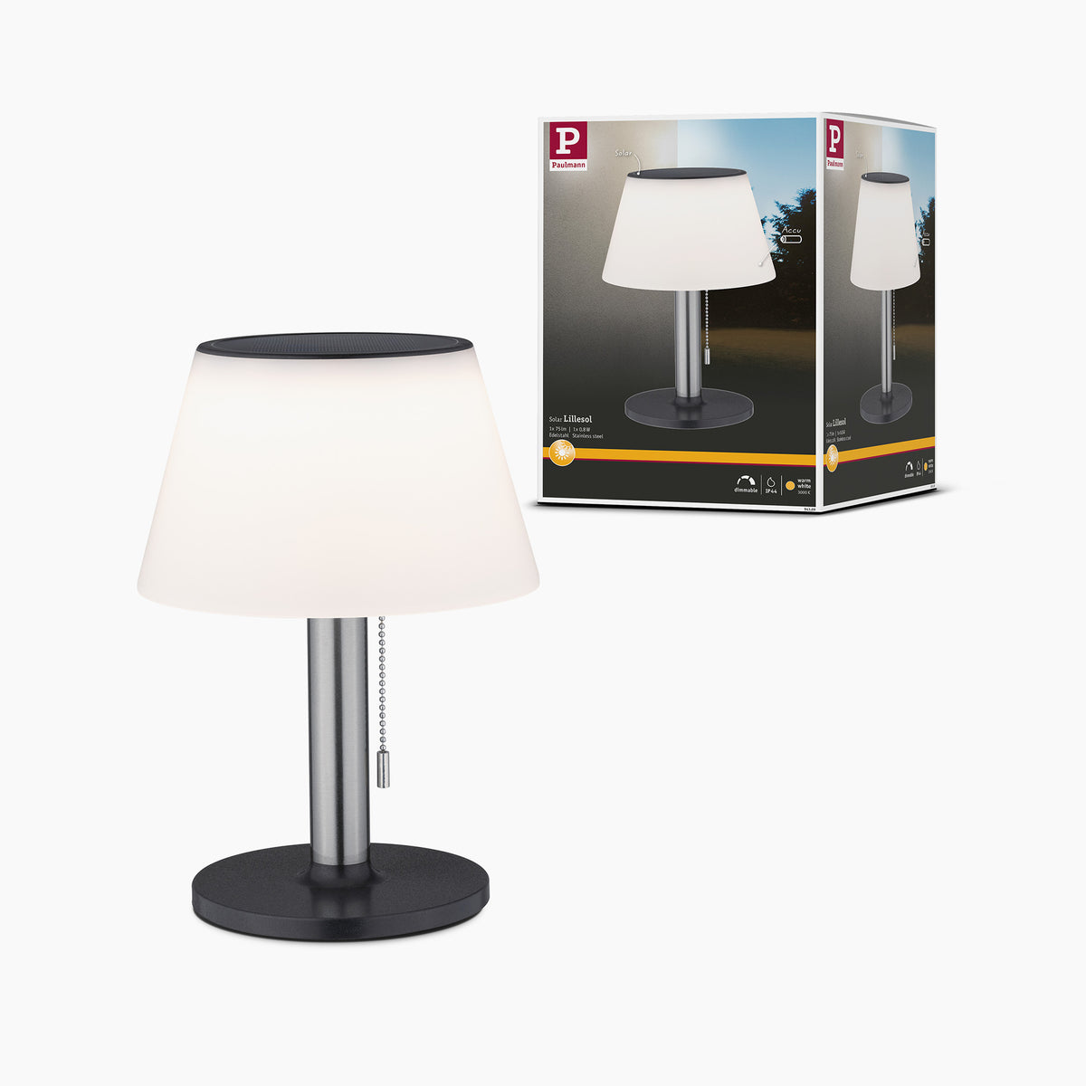 Paulmann - Outdoor Lillesol 0.8W LED Solar Table Lamp with 3-Step Dim