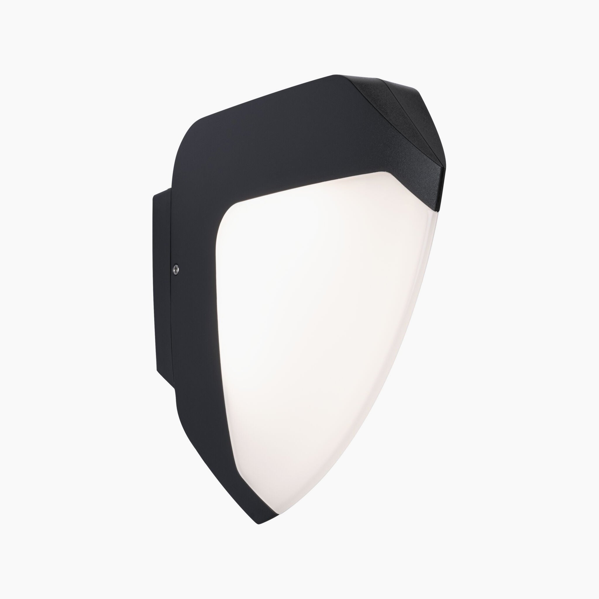 Stylish anthracite wall light featuring motion detection, the Paulmann Outdoor Ikosea offers a frosted white diffuser and 4.4W LED technology for improved brightness, complemented by its corrosion-resistant finish for long-lasting durability.