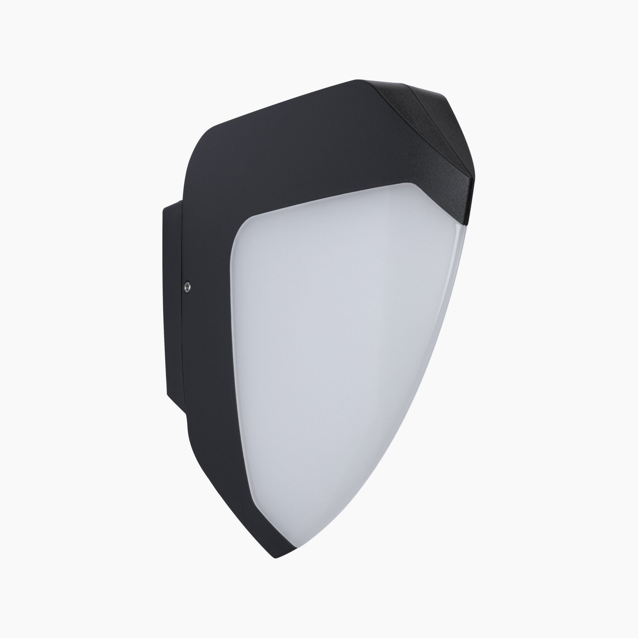 The Paulmann Outdoor Ikosea 4.4W LED Wall Light features motion detection and comes in an anthracite finish, offering a modern design with a white, shield-shaped diffuser and corrosion-resistant materials that enhance any space.