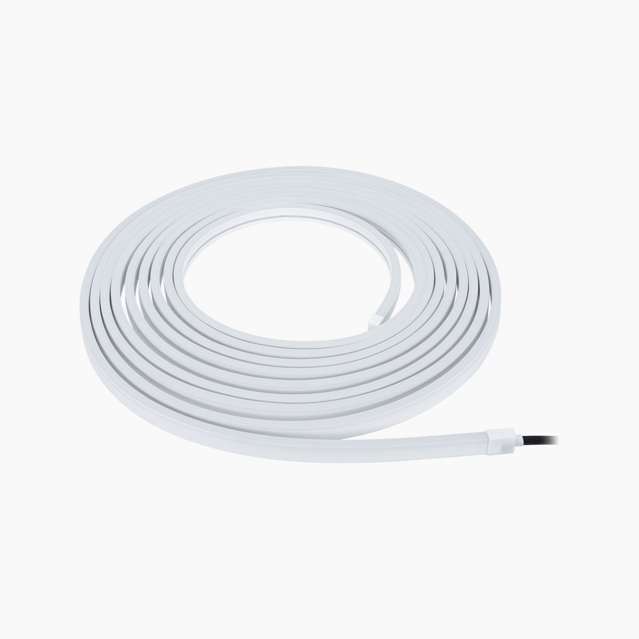 Smooth 10m RGBW LED strip light on a white background, ideal for garden illumination thanks to its weather-resistant design; part of the Paulmann Plug & Shine Outdoor collection and compatible with Smart Home Zigbee 3.0.