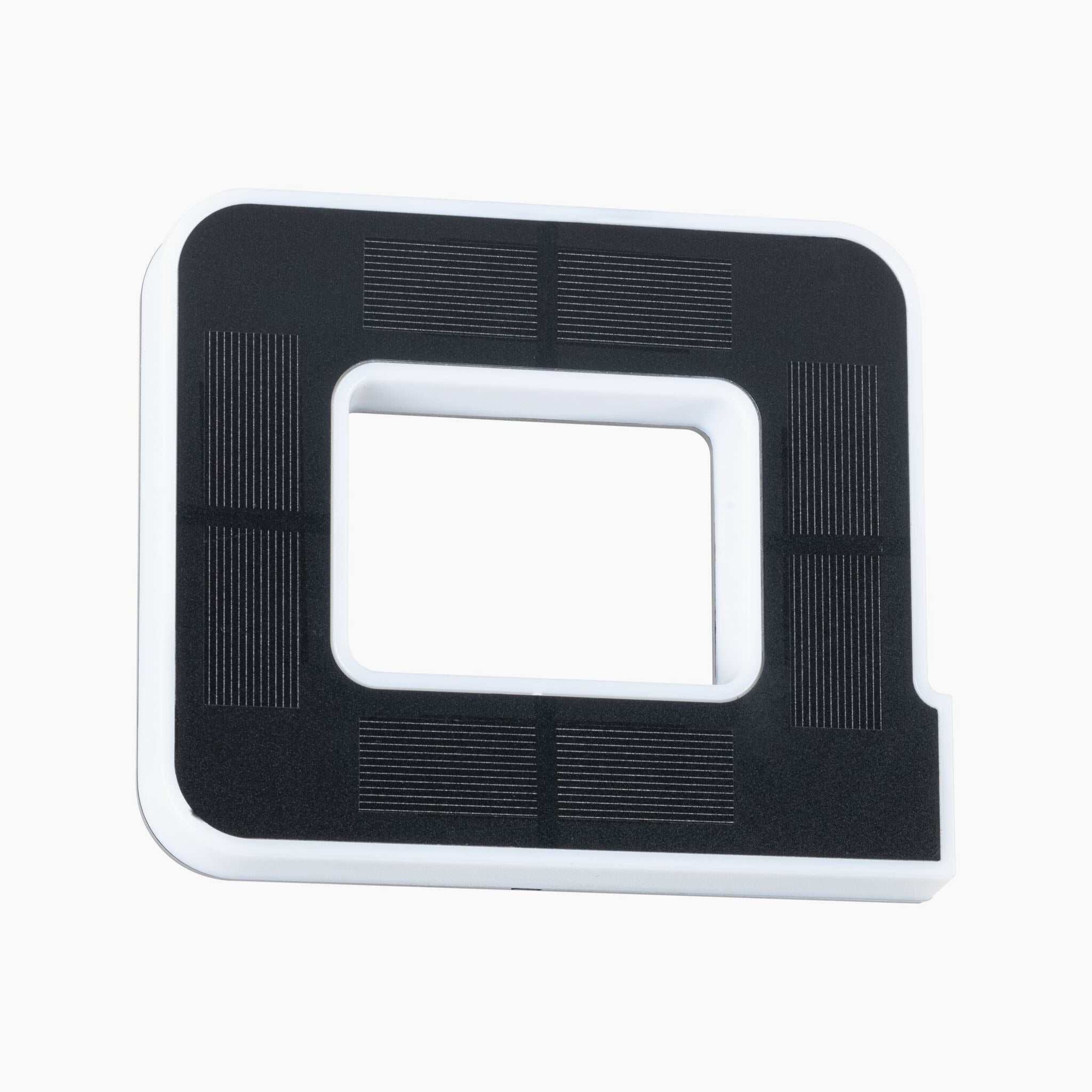 The Paulmann Outdoor Solar House Letter A LED 0.2W with Replaceable Battery in Black is a sleek and stylish luminaire featuring a black and white rectangular frame with rounded edges and a central square opening. This decorative piece is solar-powered, ensuring that your address remains illuminated both day and night.