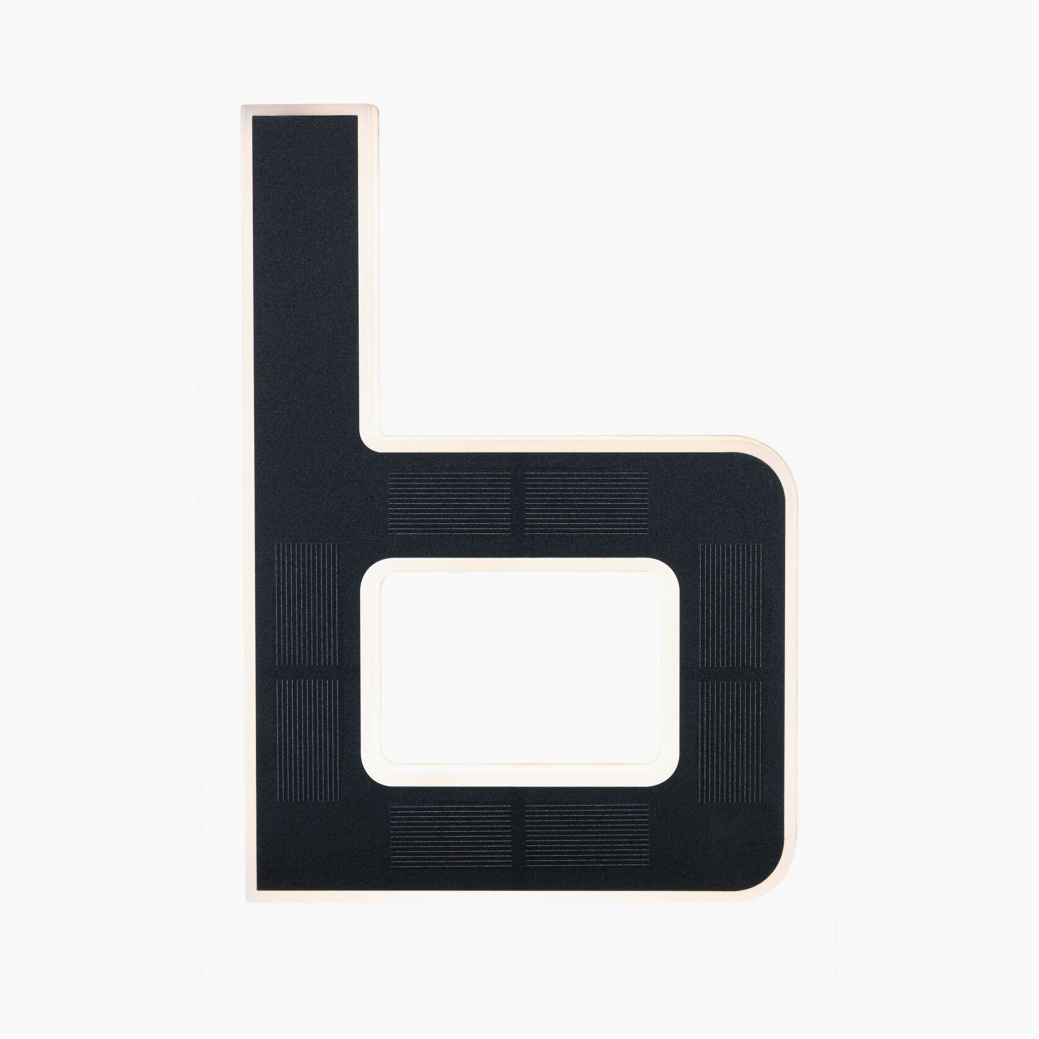 The Paulmann Outdoor Solar House Letter B LED 0.2W, featuring a black design on a white background with a rectangular cutout in the middle, serves as a stylish decorative number.
