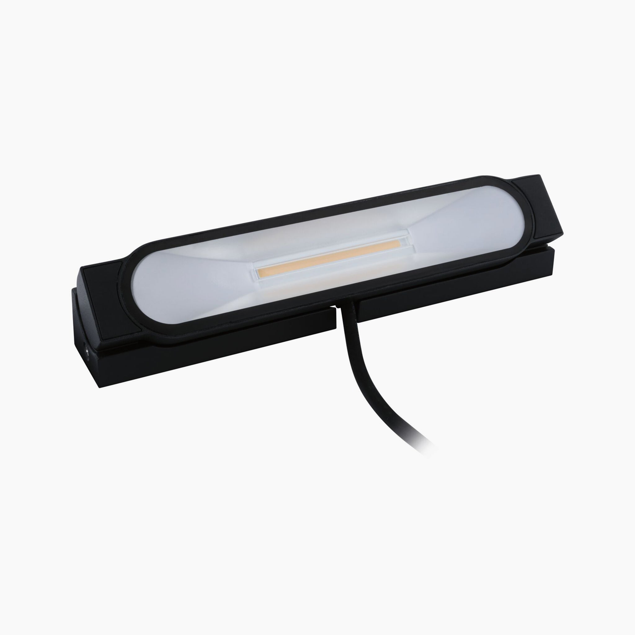 Rectangular anthracite wall washer LED light by Paulmann, Outdoor Ito 6W, equipped with an attached power cord and featuring an asymmetric beam angle for enhanced focus.
