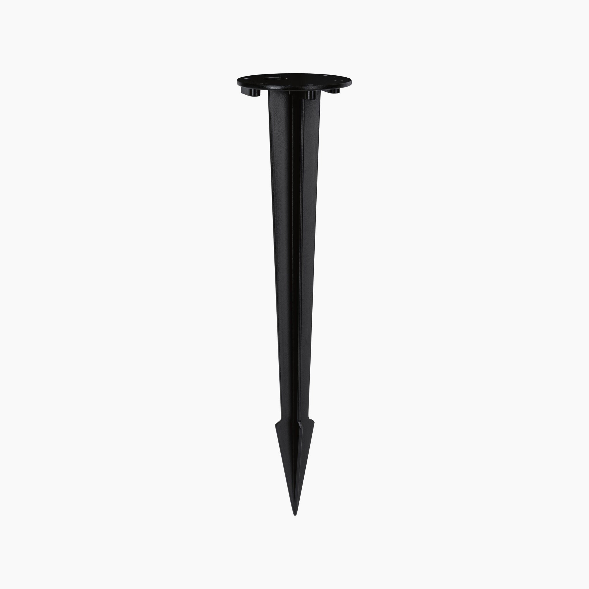 A stylish anthracite spike featuring a pointed metal design with a flat round top, specifically crafted for anchoring or securing items such as the Paulmann Outdoor Earth Spike for Bollard Lighting.