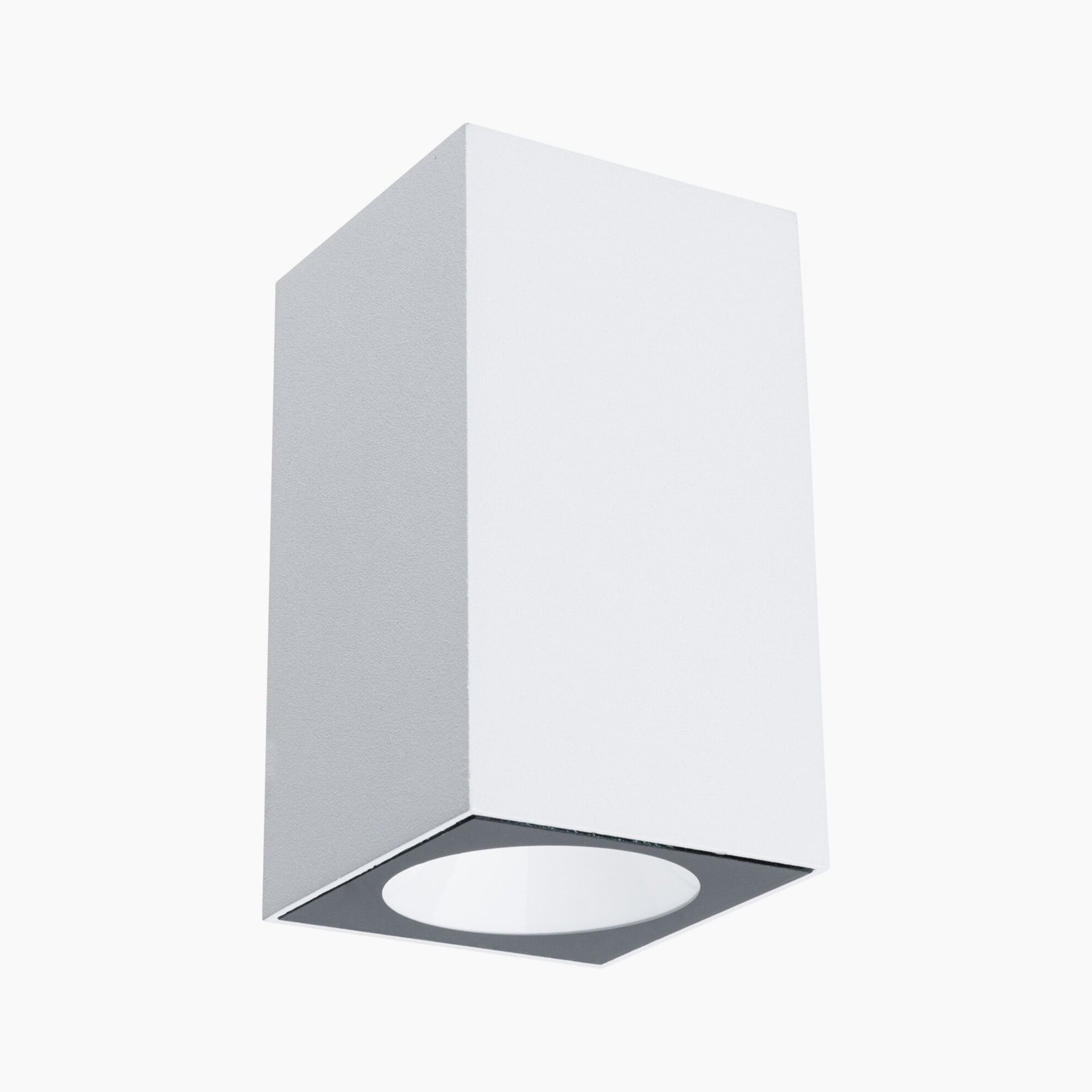 Ceiling-mounted rectangular light fixture with an open bottom, utilizing Paulmann's Outdoor Flame technology for bright, insect-friendly illumination with efficient LED technology, offered in a 5.2W single output and white finish.
