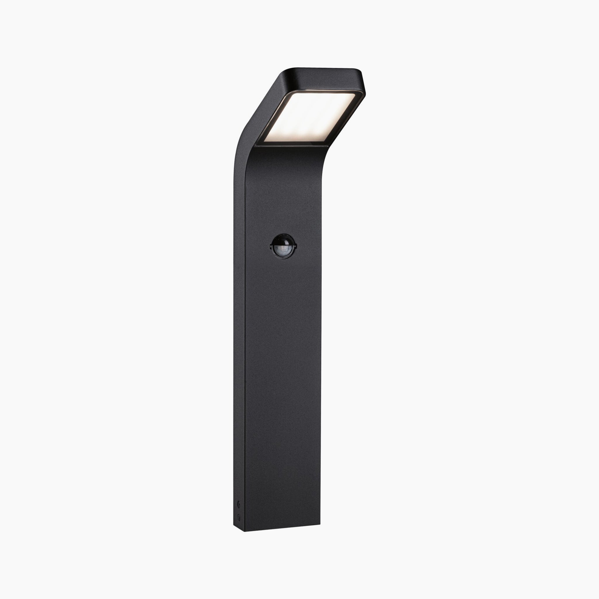 Introducing the Paulmann Outdoor Kulma 9W LED Bollard Light with Motion Detection in Anthracite, an elegant piece from our state-of-the-art outdoor luminaires collection, showcasing a modern minimalist design that seamlessly complements any environment.