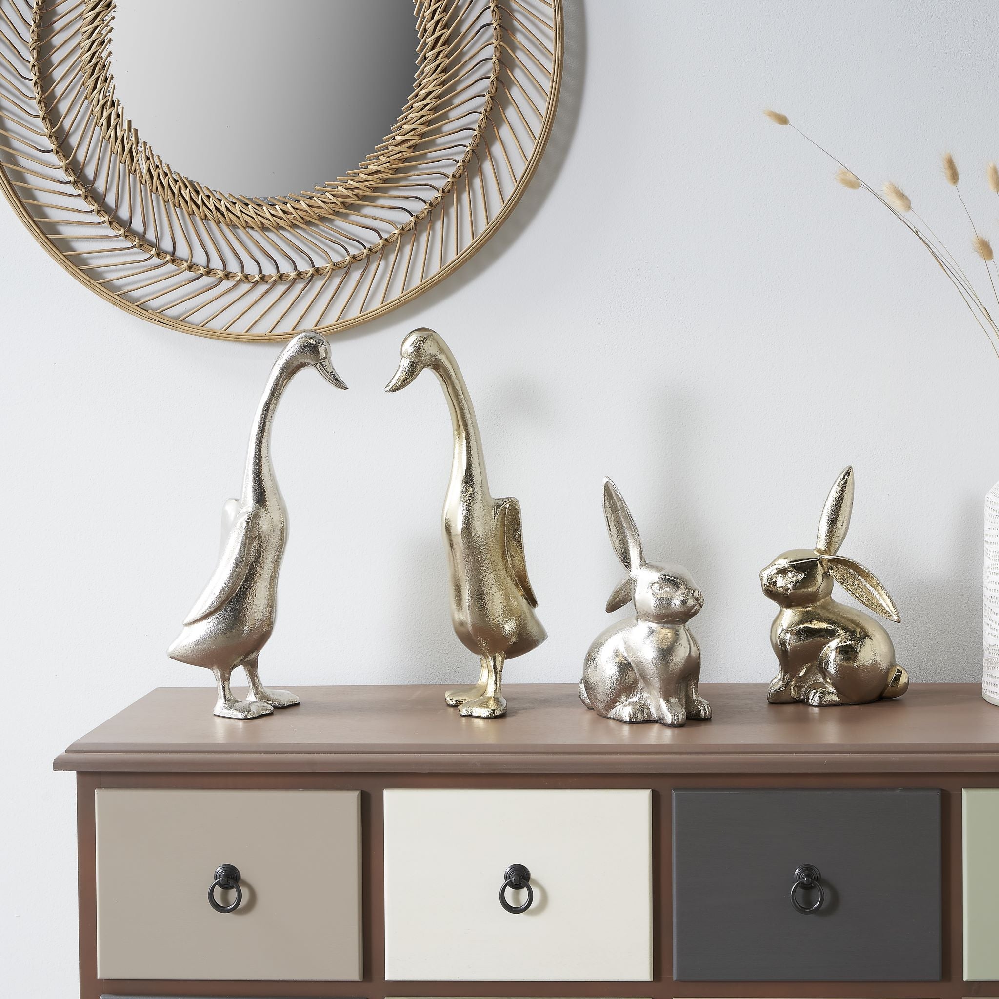 Gold Metal Large Duck Statue