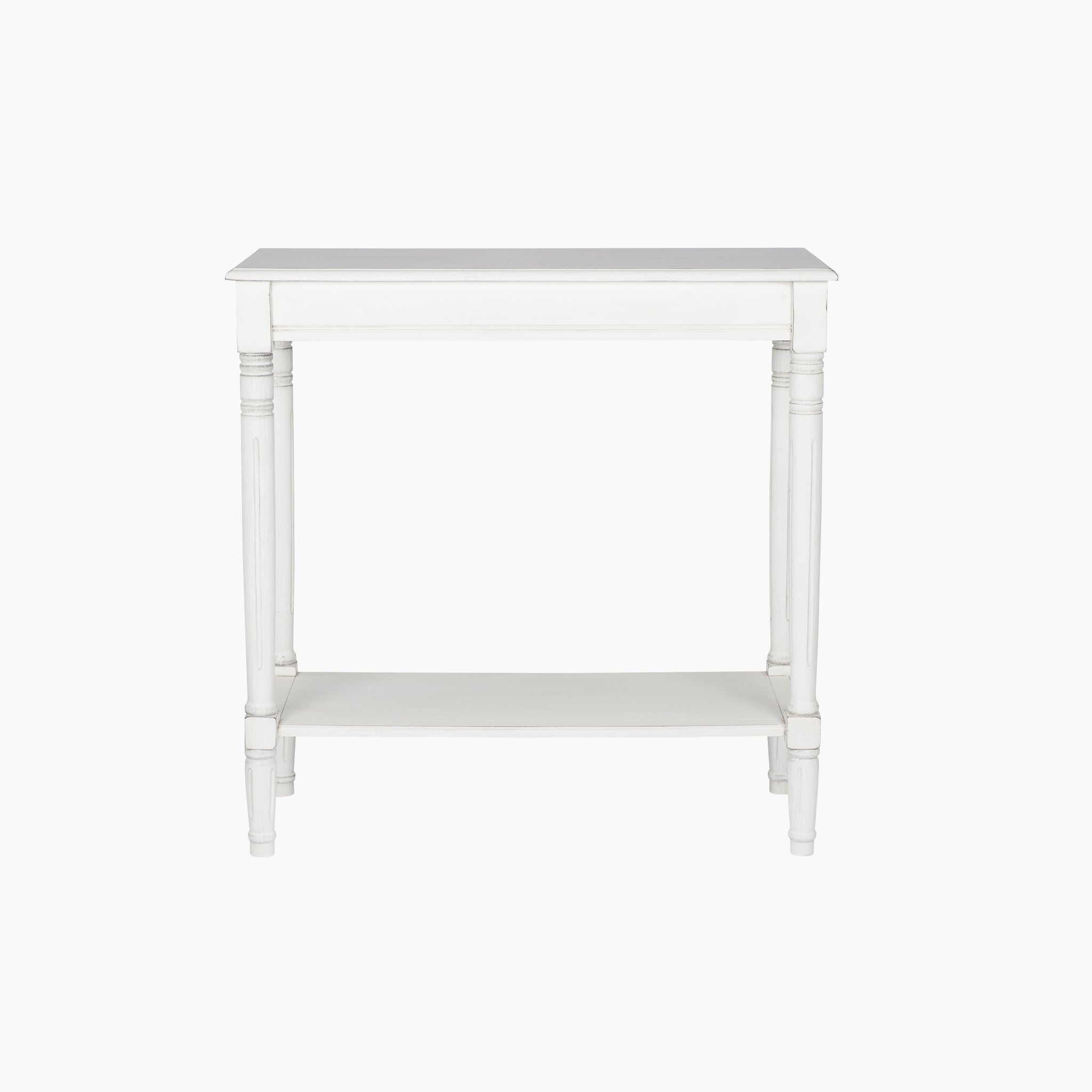 Introducing the Pacific Lifestyle Heritage Elizabeth White Pine Console Table: a timeless piece with straight legs and a practical lower shelf, perfect for those seeking stylish, functional furniture staples.