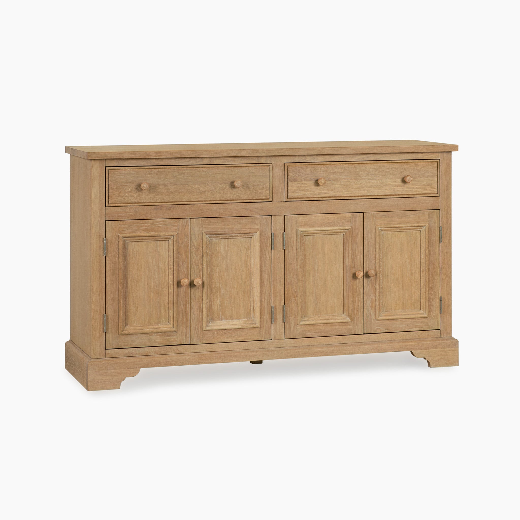 The Amberley Large 4 Door 2 Drawers Sideboard in Light Oak features spacious storage with two drawers and four cabinet doors—an elegant, stylish sideboard perfect for organizing your space.