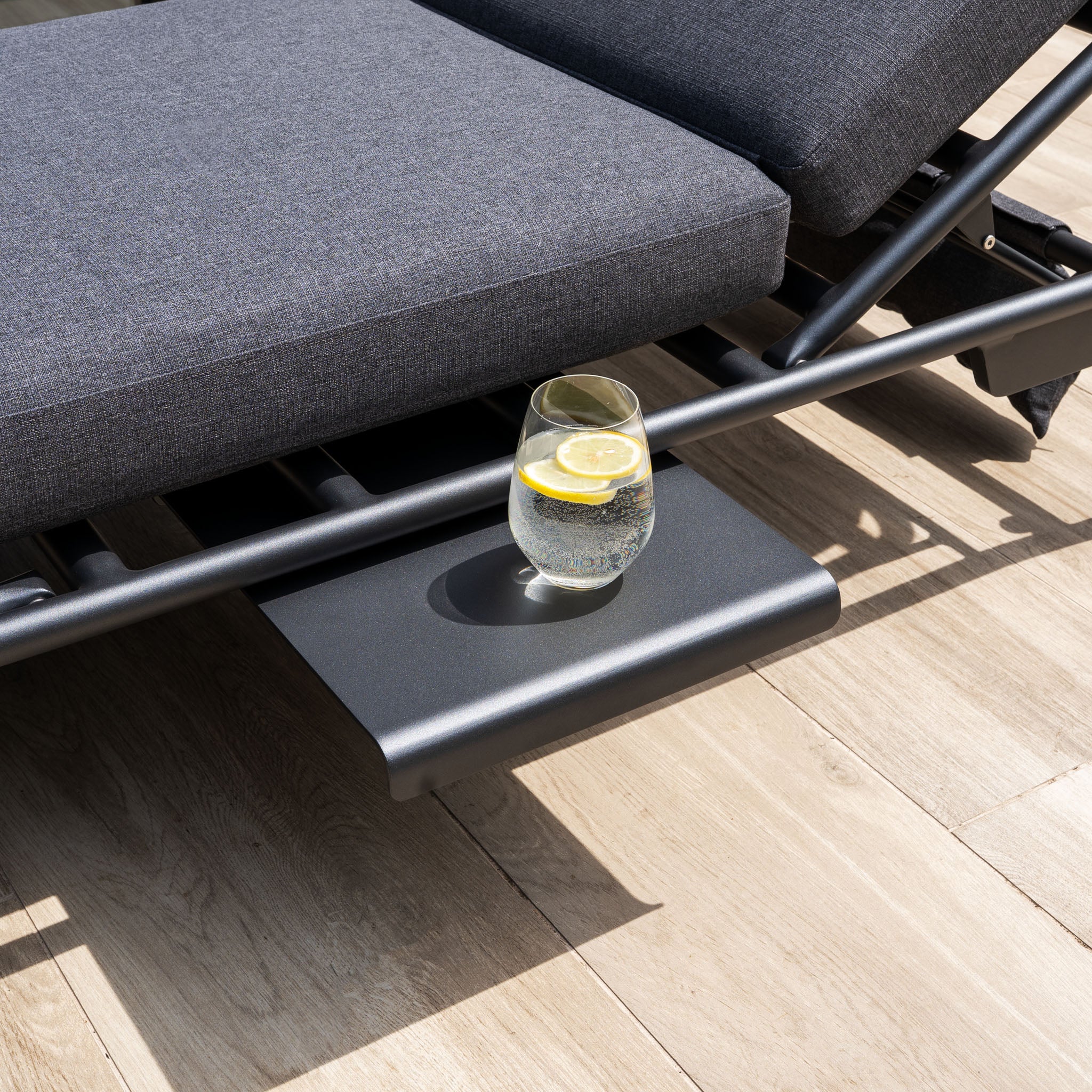 Alba 3 Seat Sofa with Sun Lounger Feature in Charcoal