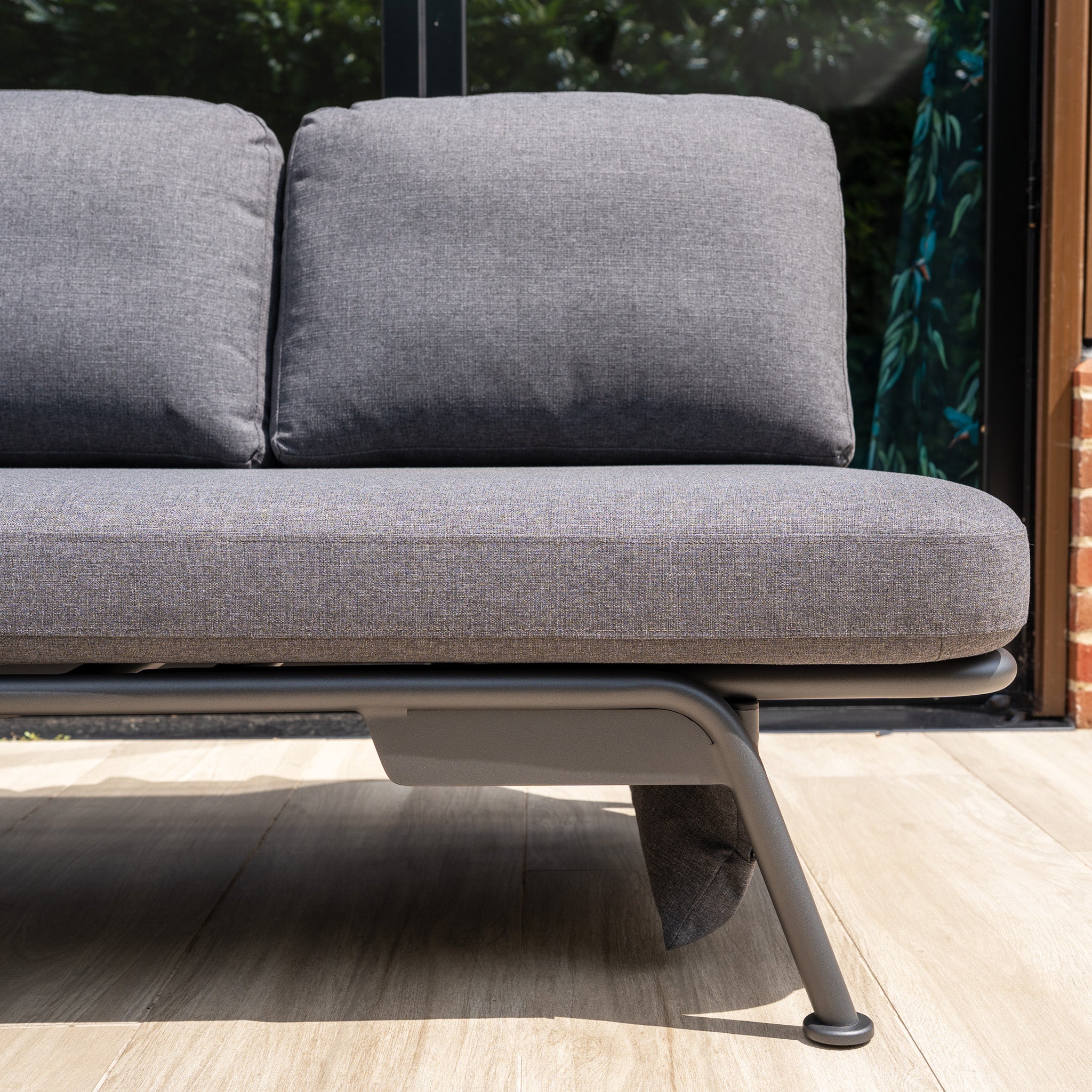 Alba 3 Seat Sofa with Sun Lounger Feature in Charcoal