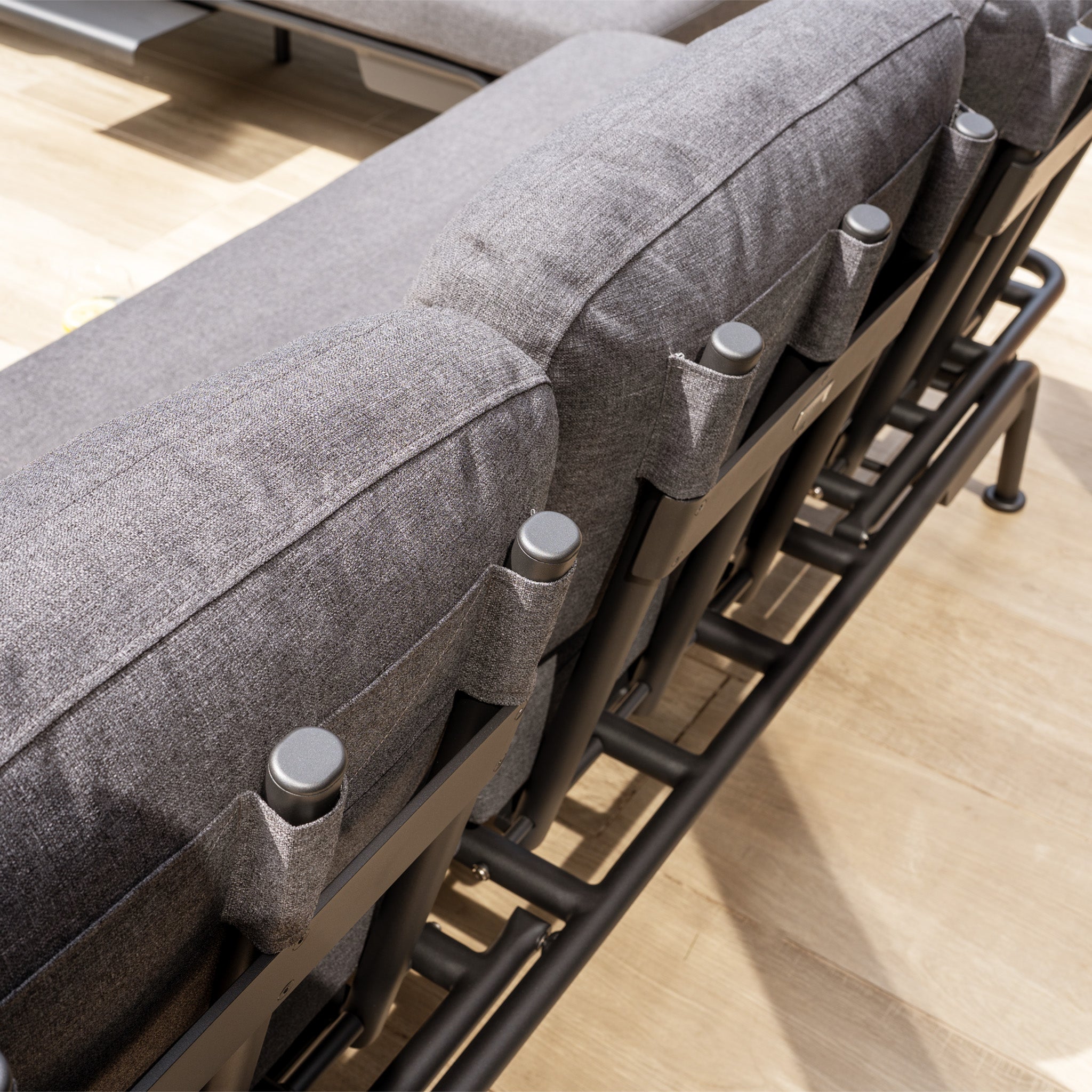 Alba 3 Seat Sofa with Sun Lounger Feature in Charcoal