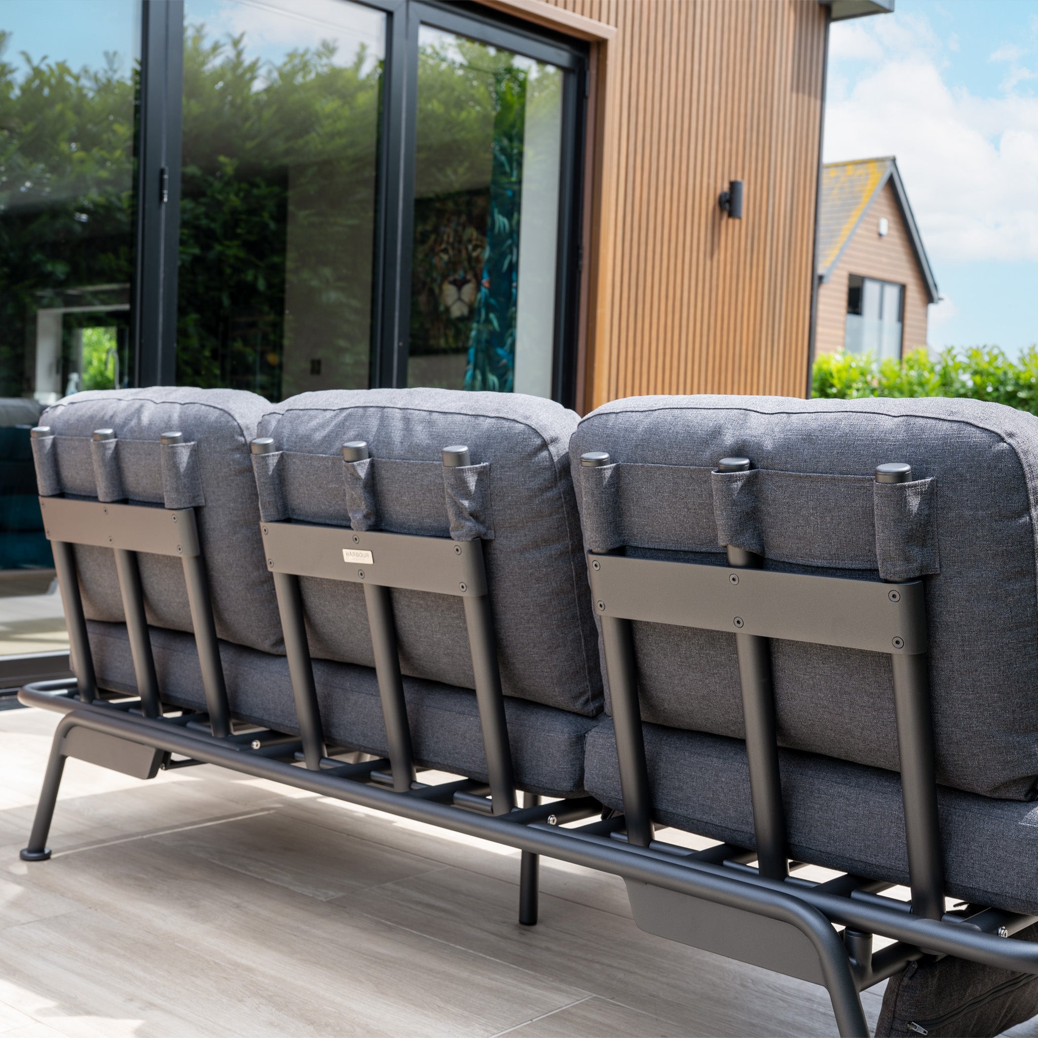 Alba 3 Seat Sofa with Sun Lounger Feature in Charcoal
