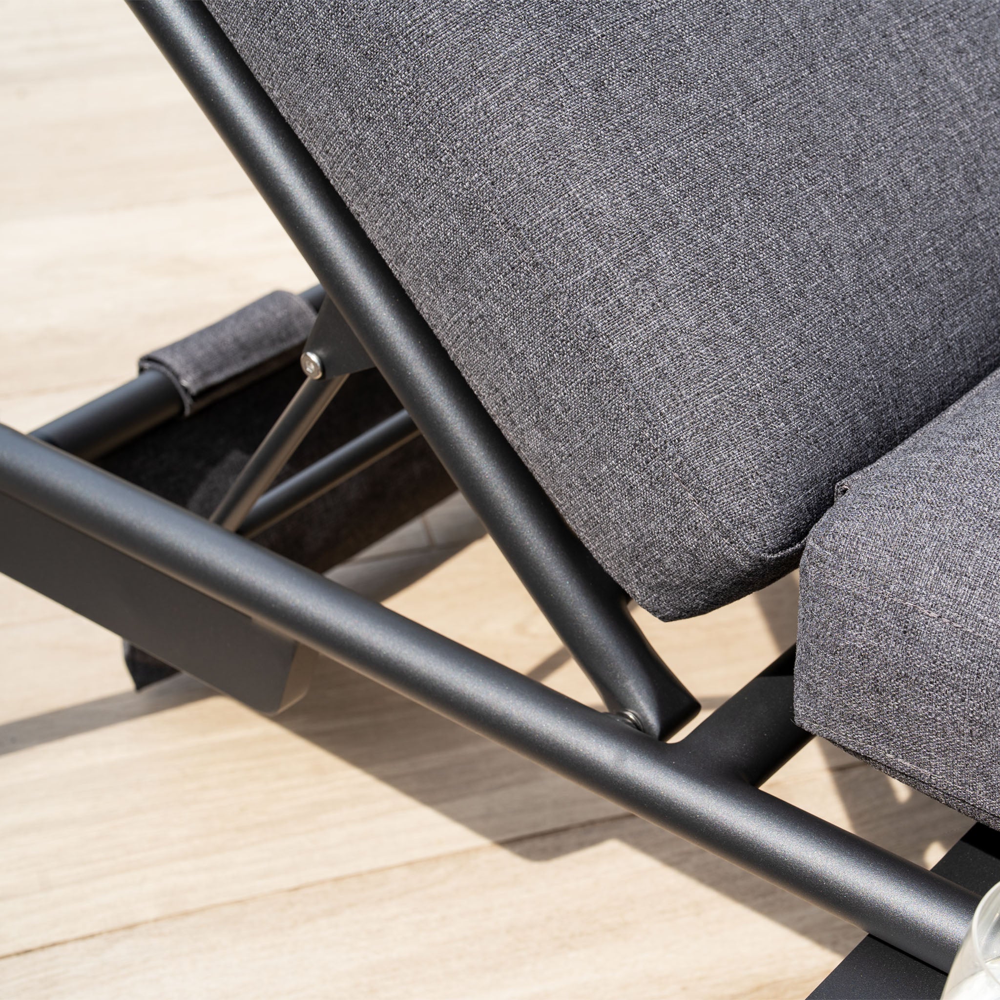 Alba 3 Seat Sofa with Sun Lounger Feature in Charcoal