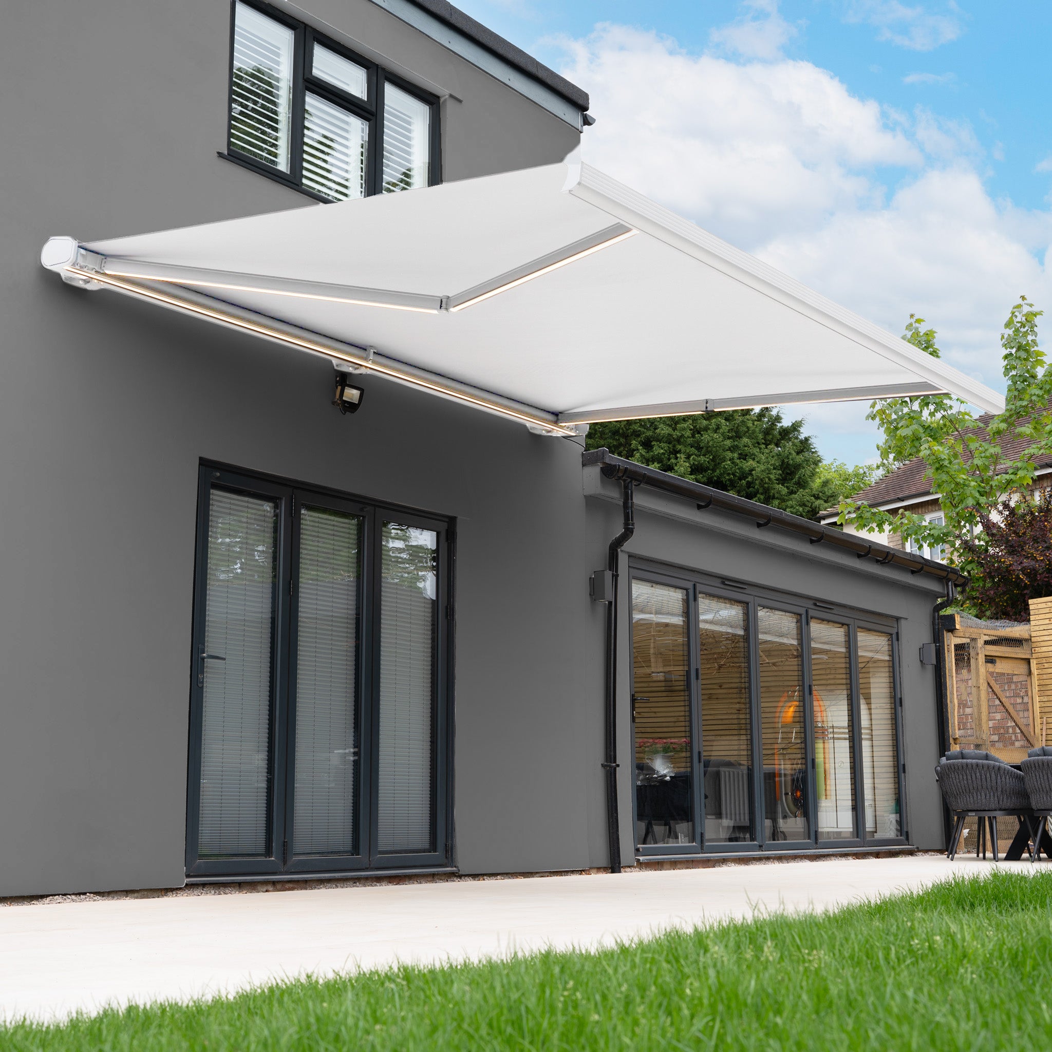 3m x 2m Electric Motorised Awning in White