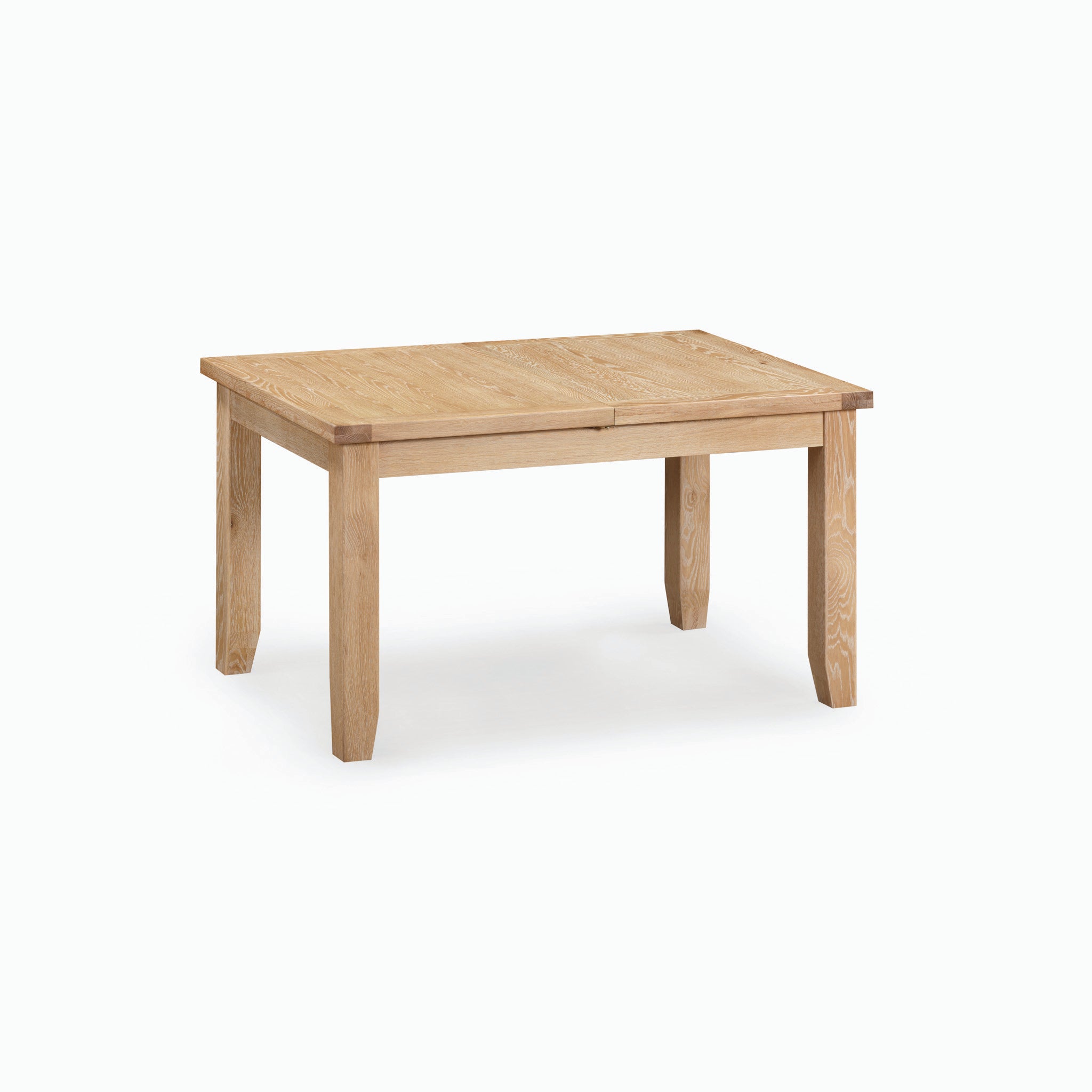 The Burford 6 Seat Extending Dining Set in Natural Oak features a wooden dining table with a natural oak finish, combining simple elegance with sturdy legs for a timeless look.