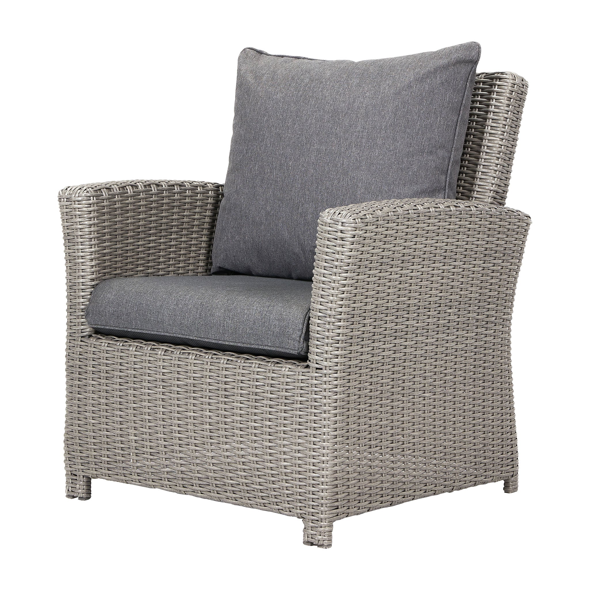 Barbados 3 Seat Rattan Sofa Set with Rising Table in Slate Grey