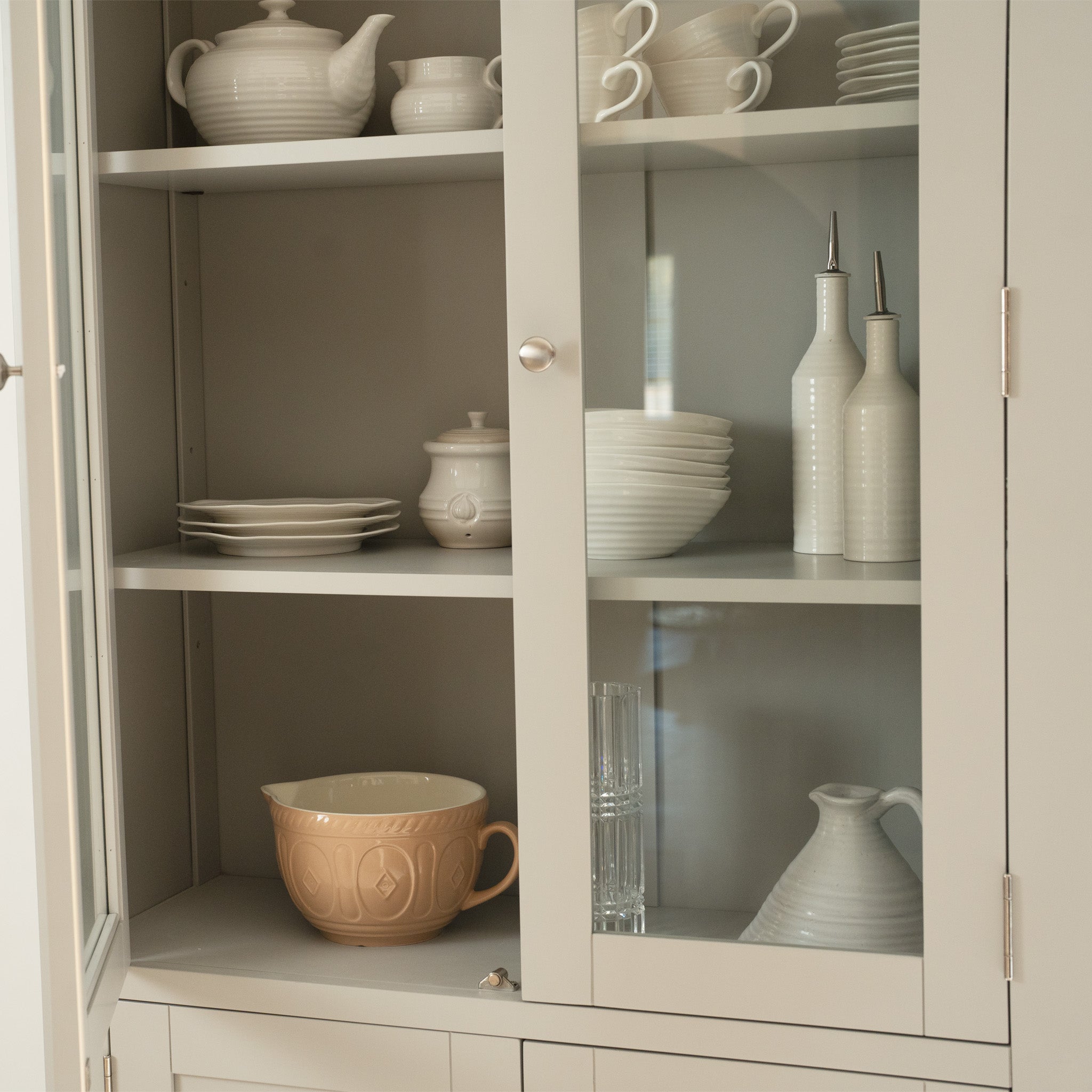 Burford Display Cabinet in Pebble Grey