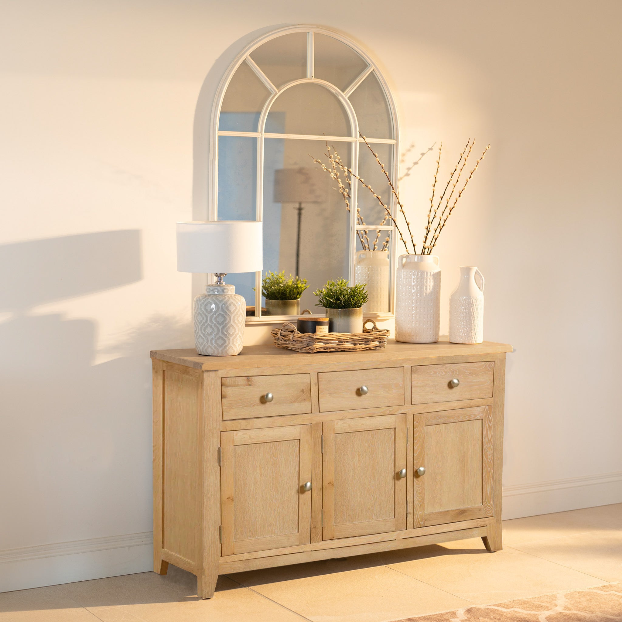 Burford Large 3 Door 3 Drawers Sideboard in Natural Oak